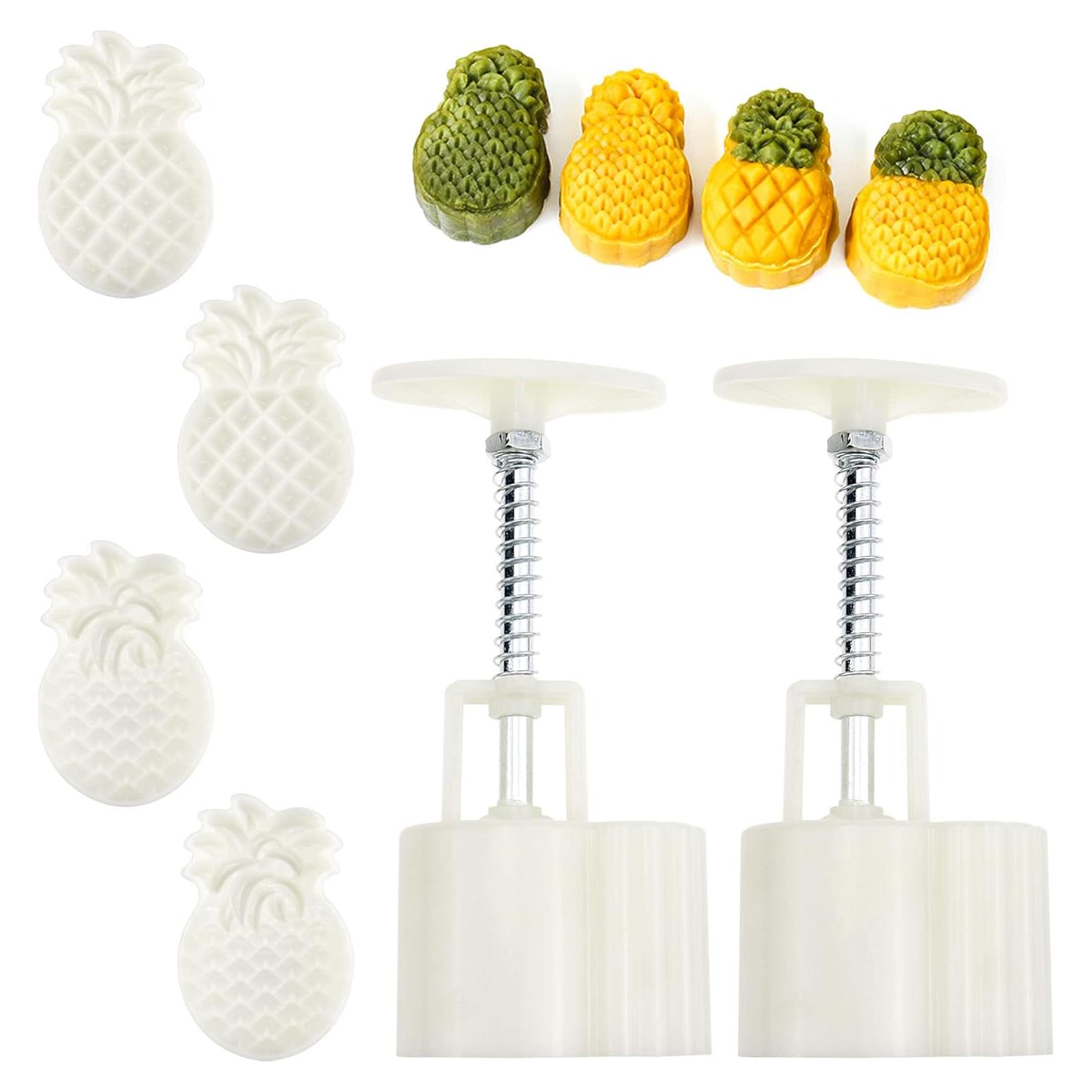 Set de 2 Moldes de Plástico Piña para Mooncake Aswewamt