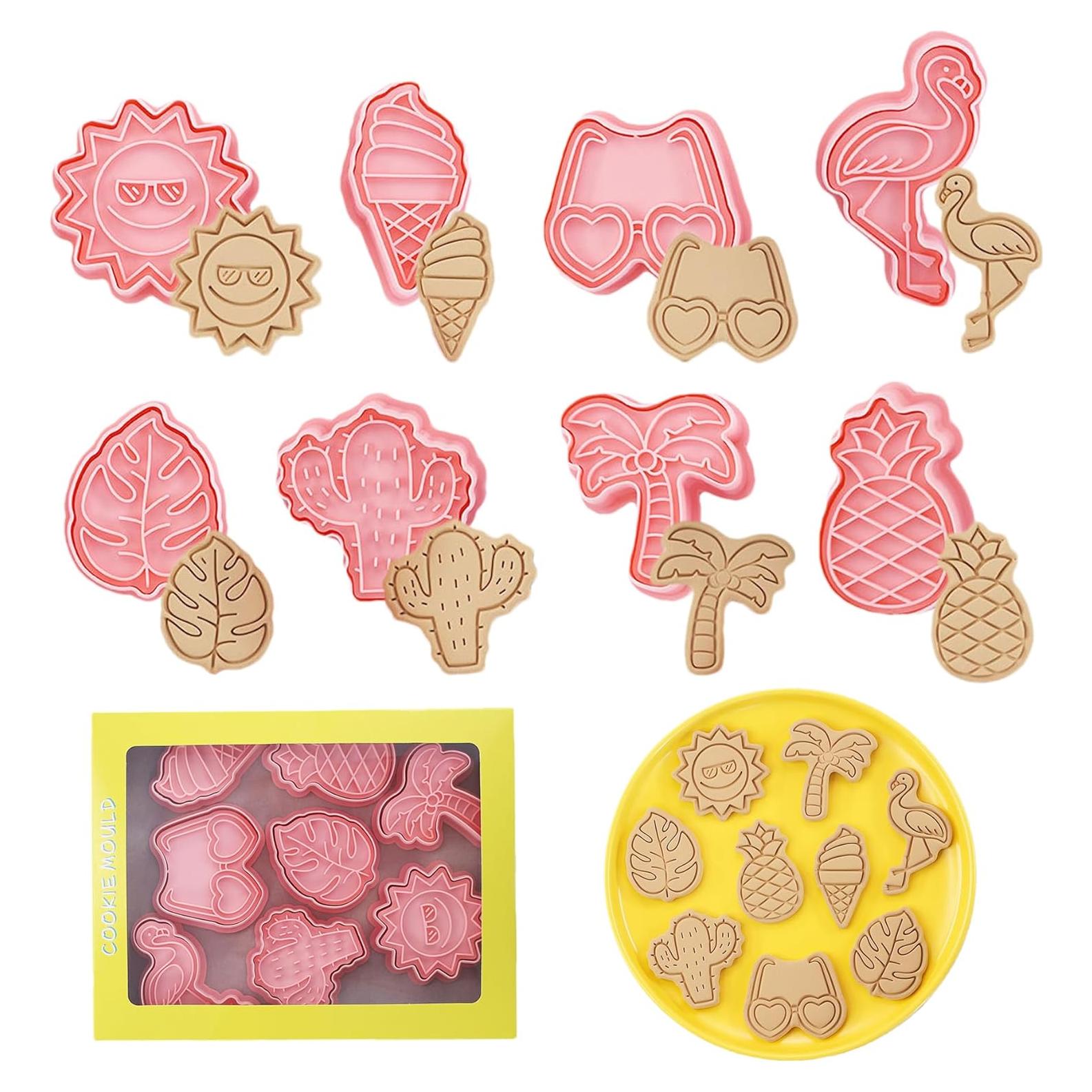 Juego de 8 Cortadores de Galletas de Playa GULELAYAR 3D