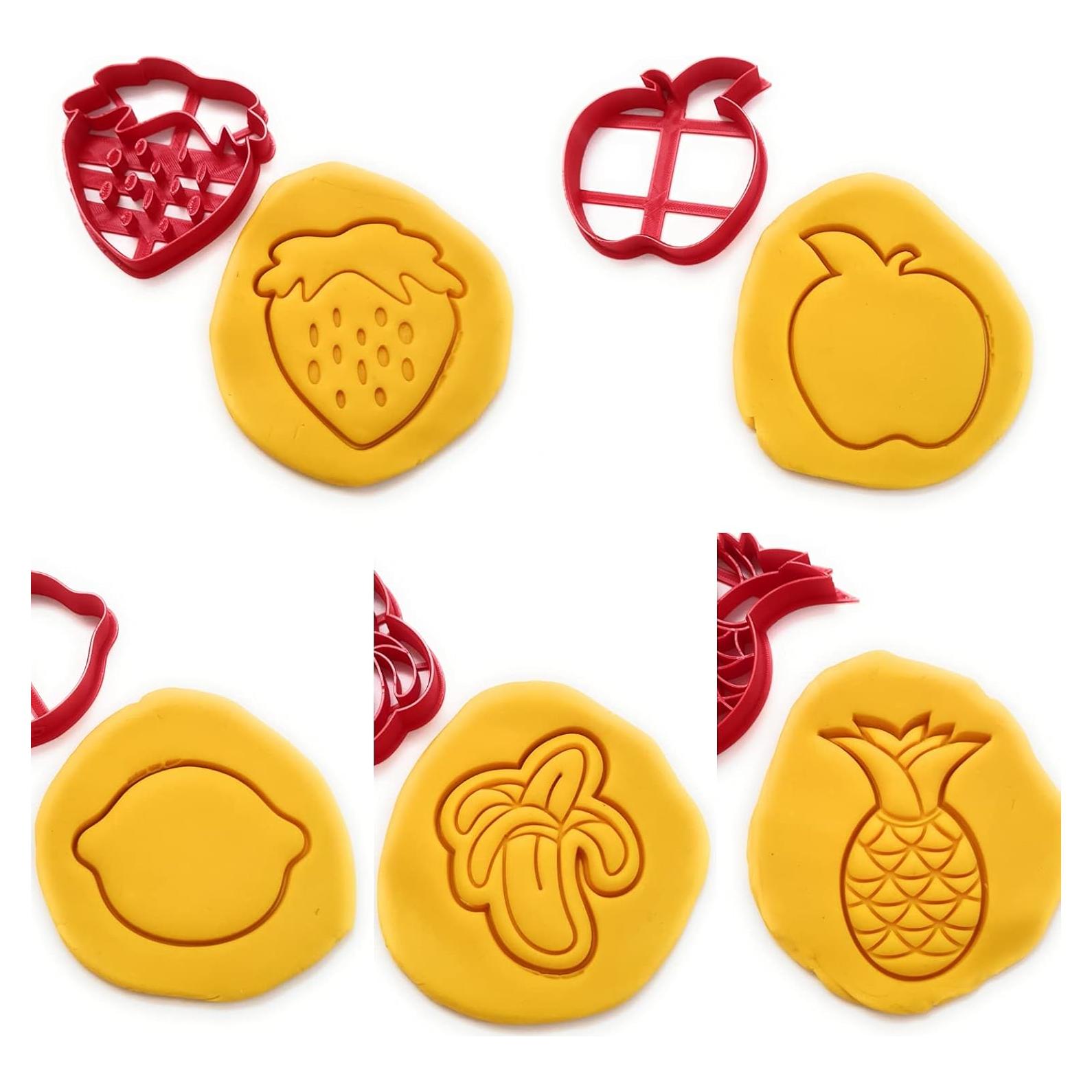 Cortadores de Galletas T3D Tema Frutas Set 5 Piezas