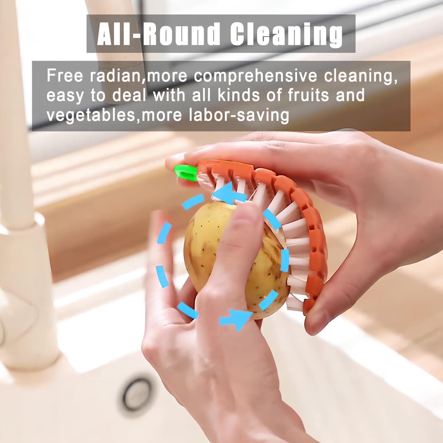 Cepillo de Limpieza de Vegetales Qiifaiikooii - 2 Pcs Antideslizante