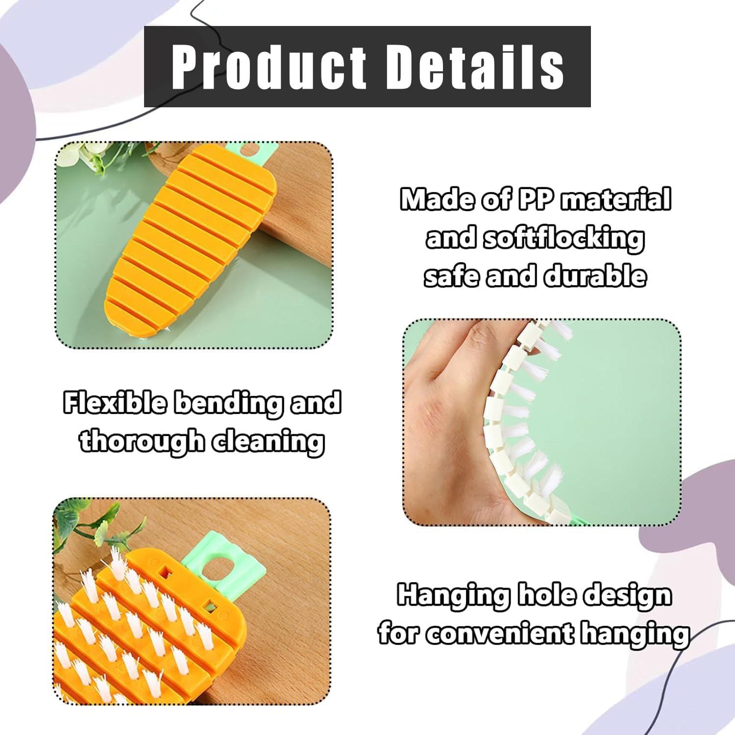 Cepillo de Limpieza de Vegetales Qiifaiikooii - 2 Pcs Antideslizante