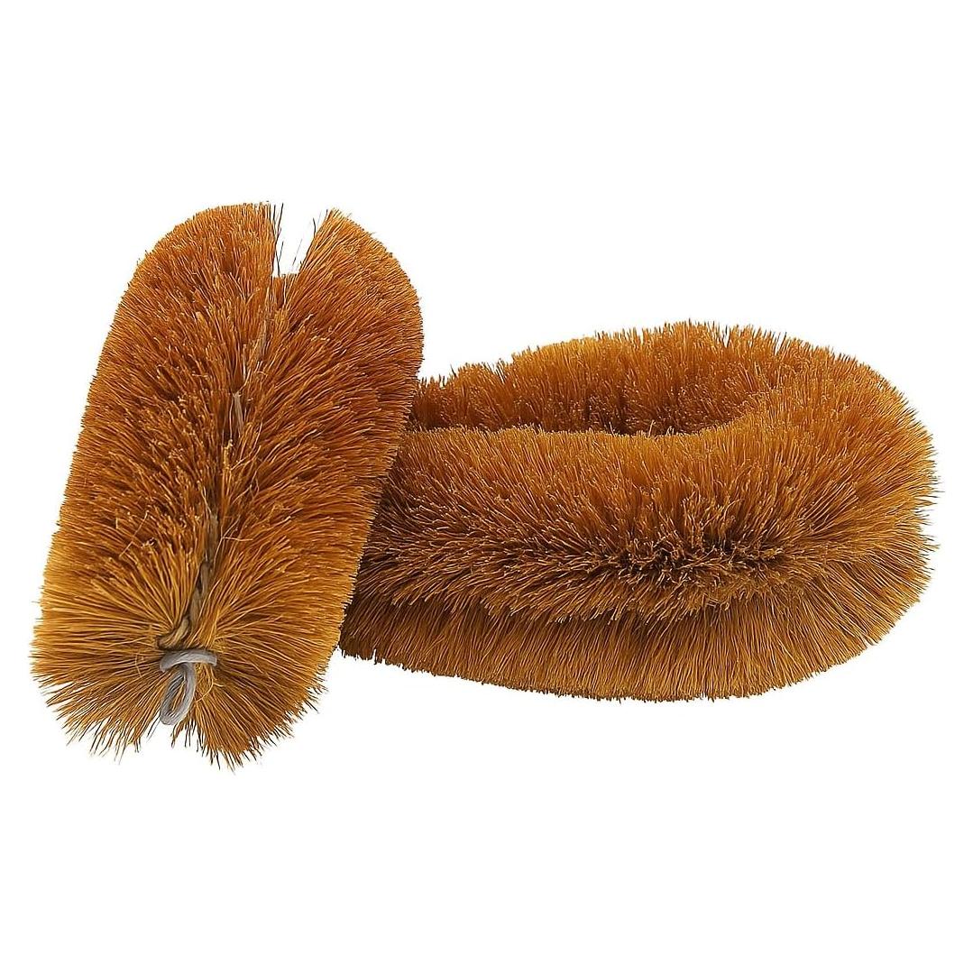 Paquete de 2 Cepillos TAWASHI de Coir para Limpieza de Verduras