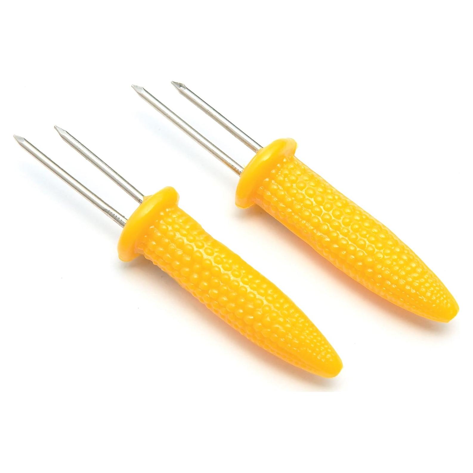 Conjunto de 6 Sujetadores de Maíz Fox Run - Acero Inoxidable Amarillo