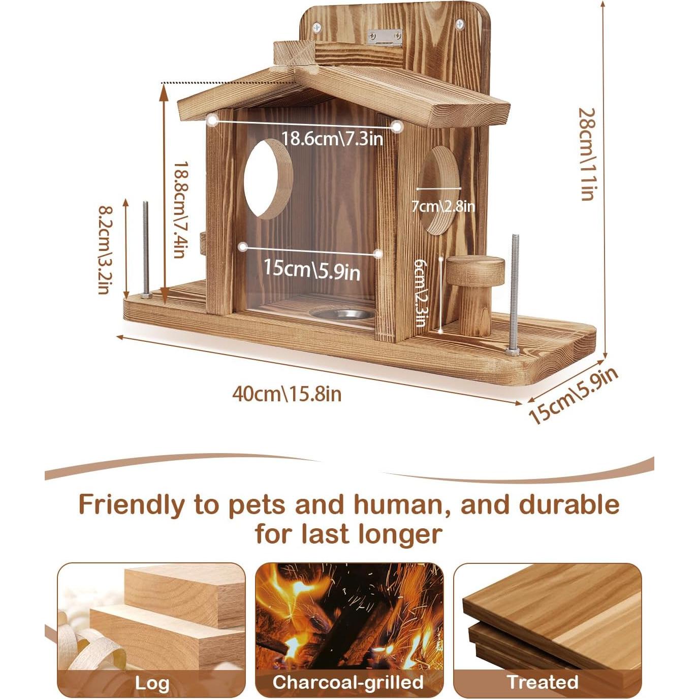 Comedero para Ardillas Turosur de Madera 39.9x15cm
