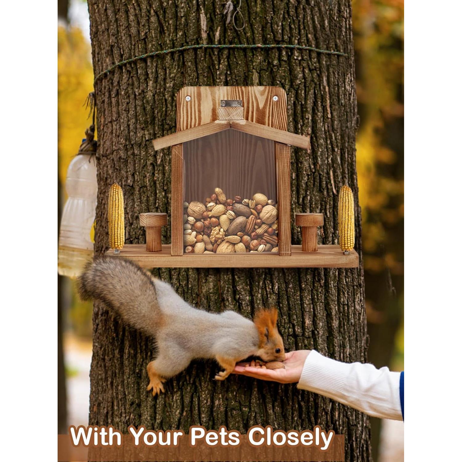 Comedero para Ardillas Turosur de Madera 39.9x15cm