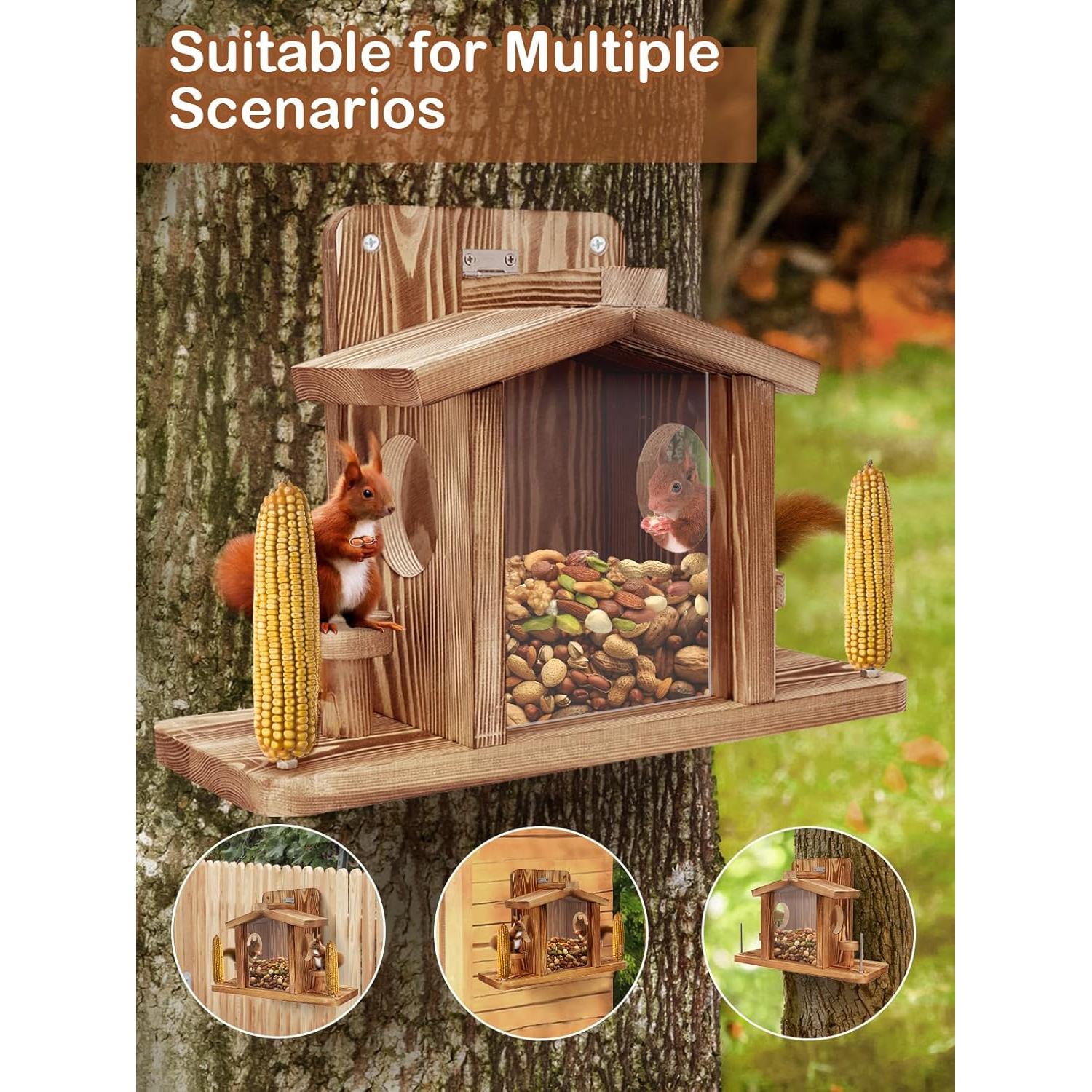 Comedero para Ardillas Turosur de Madera 39.9x15cm