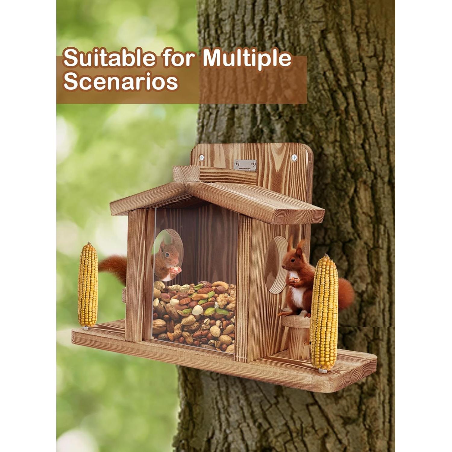 Comedero para Ardillas Turosur de Madera 39.9x15cm