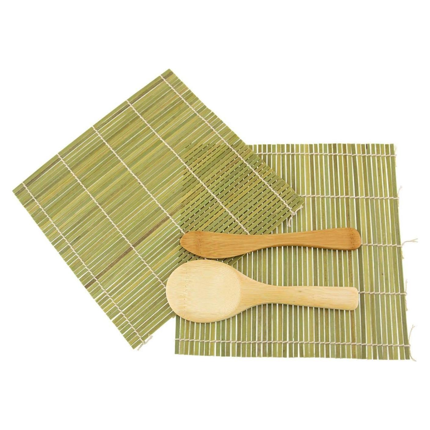 Kit de Hacer Sushi JapanBargain - 2 Esteras de Bambú Verde