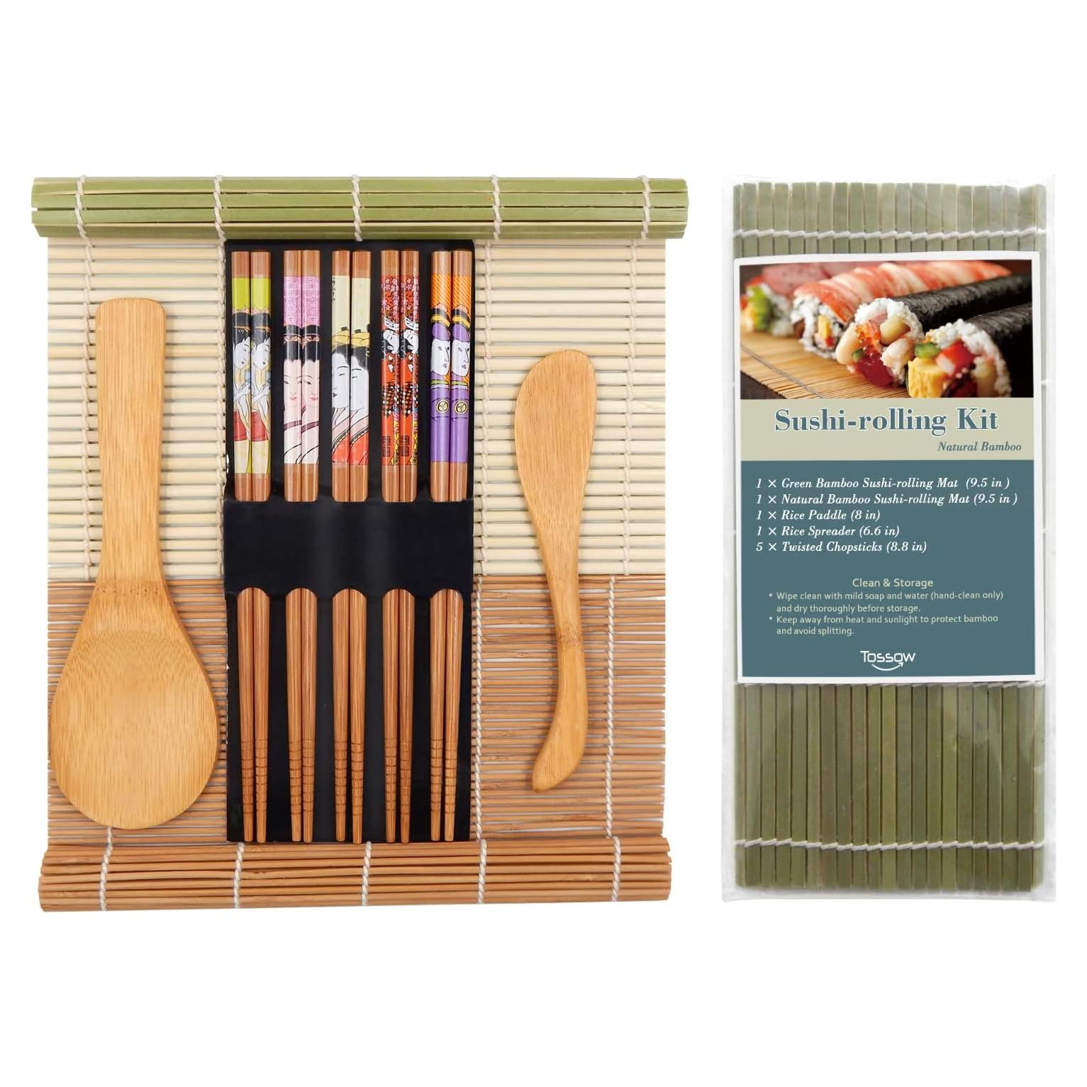 Kit de Hacer Sushi TOSSOW - 2 Esteras, Cucharón, Palillos