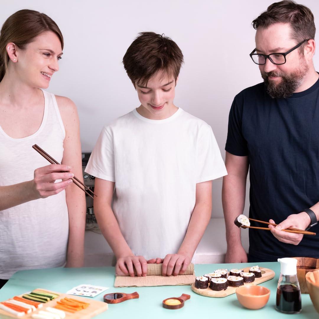 Kit de Sushi HEKAMOVE Premium de Madera Natural 10 Piezas