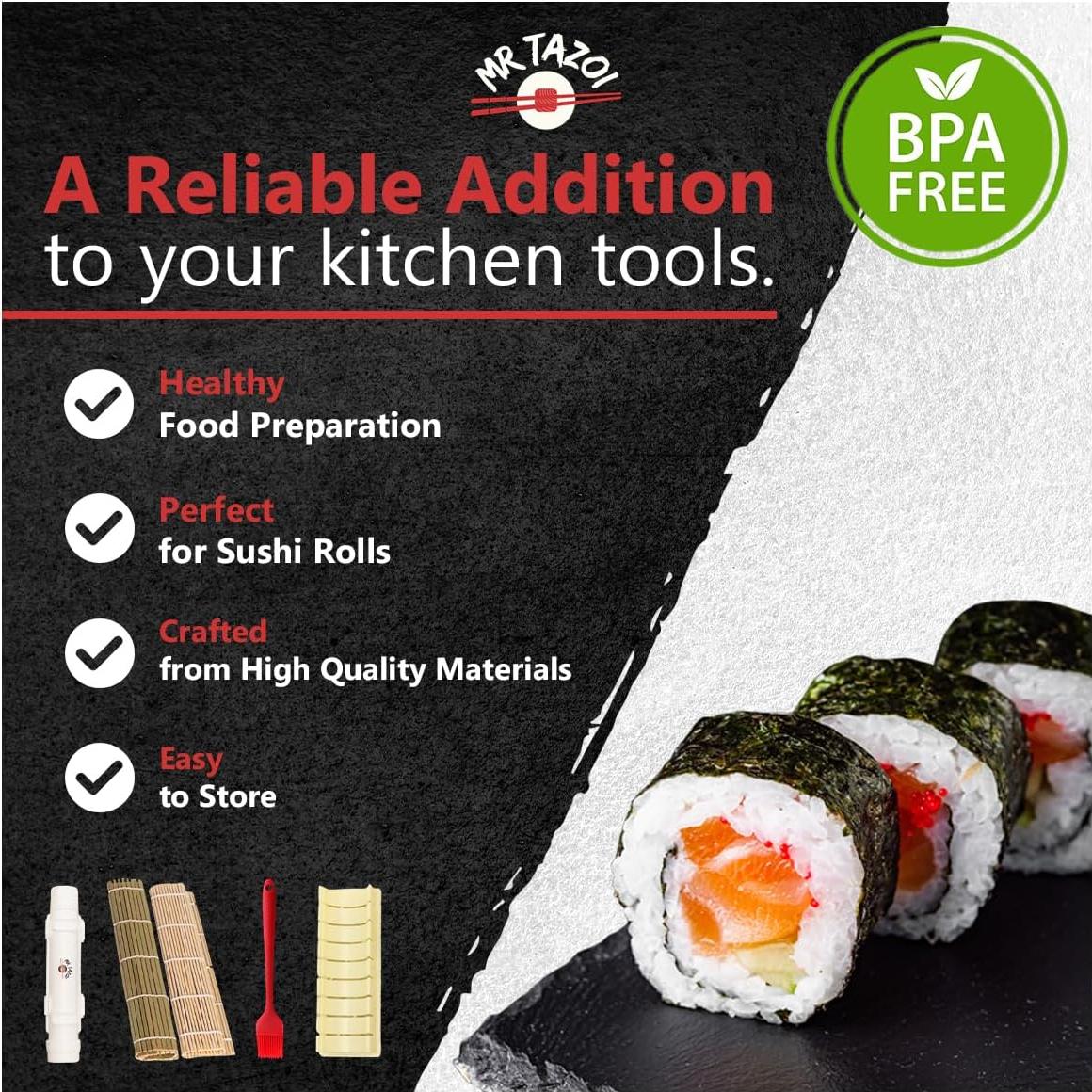 Kit de Sushi Bazooka Mr. Tazoi - 1 Rodillo y Guía de Corte