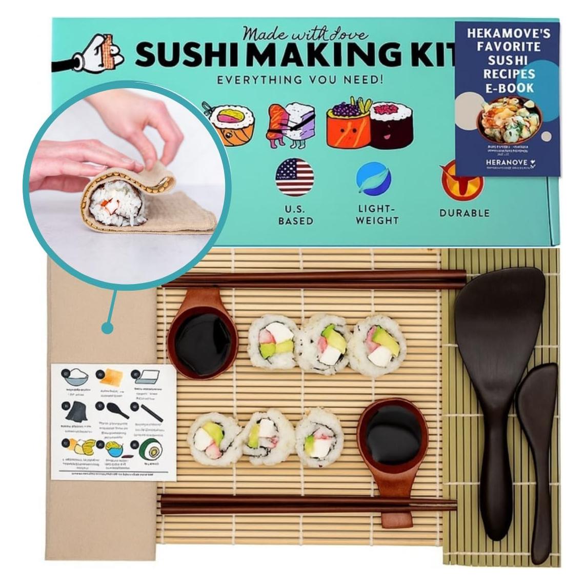 Kit de Sushi HEKAMOVE Premium Ecológico 13 Piezas Madera