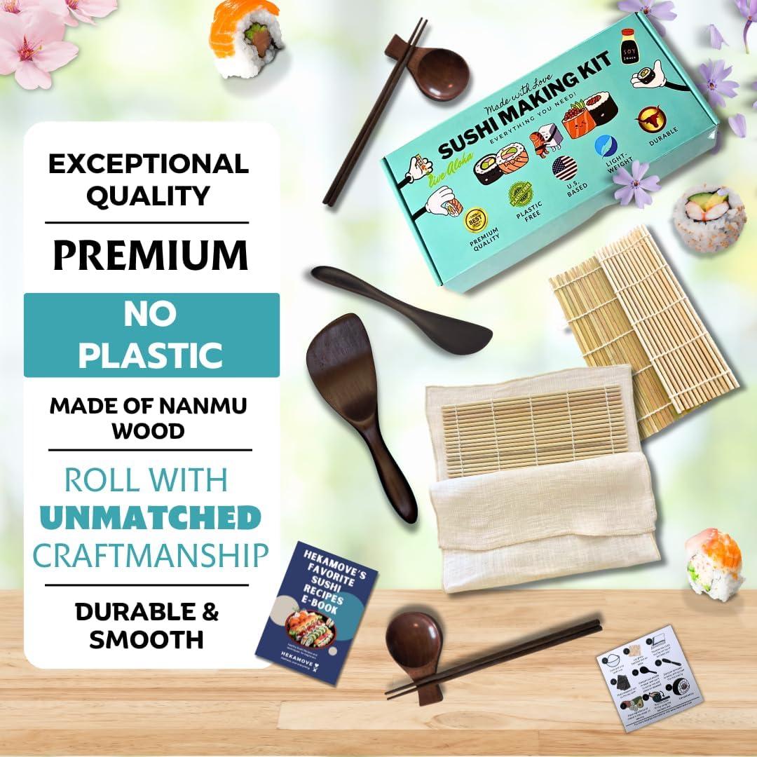 Kit de Sushi HEKAMOVE Premium Ecológico 13 Piezas Madera