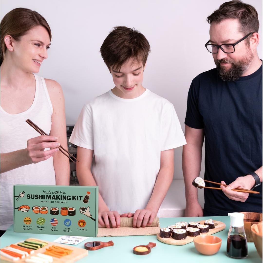 Kit de Sushi HEKAMOVE Premium Ecológico 13 Piezas Madera