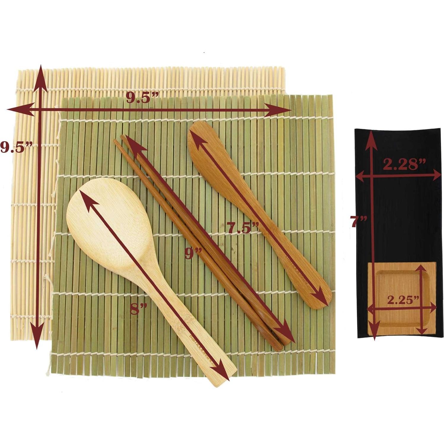 Kit de Hacer Sushi BambooMN - 2 Esteras, Paleta y Palillos