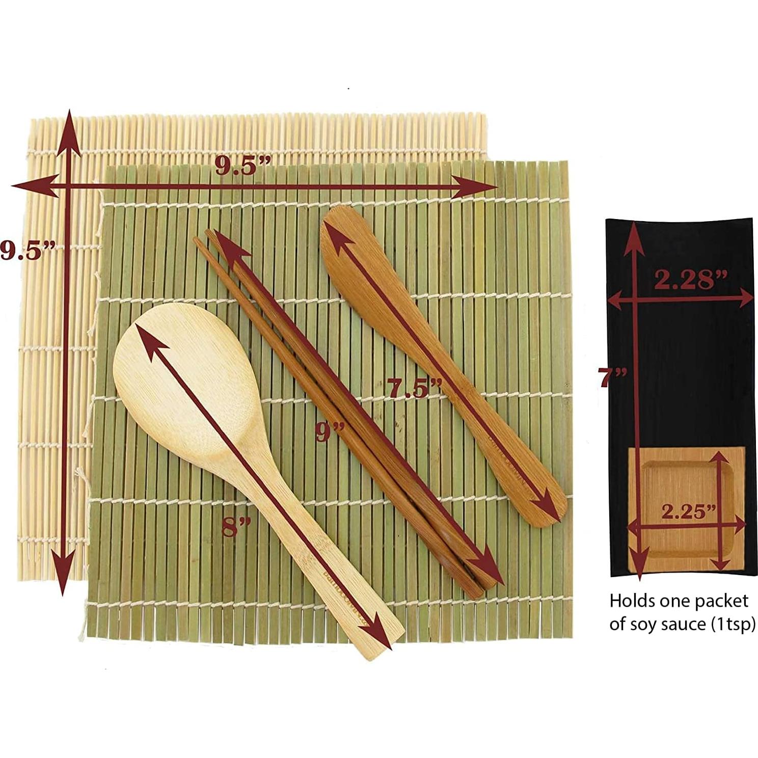 Kit de Hacer Sushi BambooMN - 2 Esteras, Paleta y Palillos