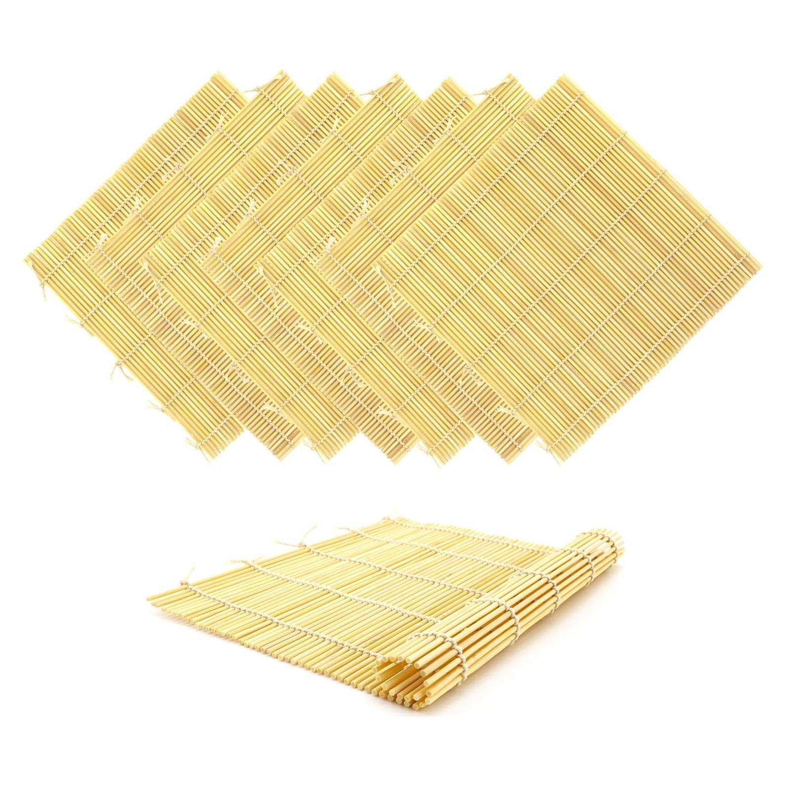 Set de 8 Esteras de Sushi de Bambú Natural BambooMN 24.1 cm