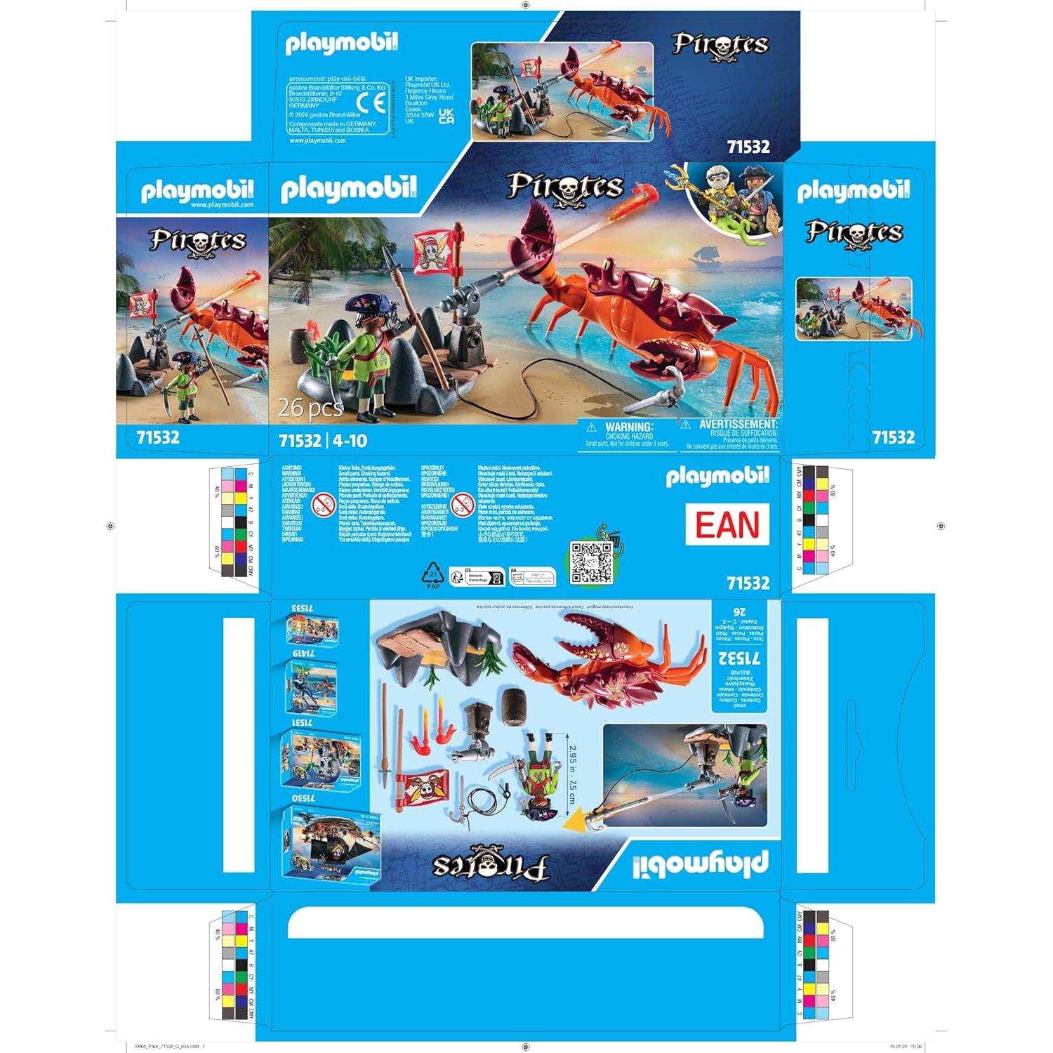 Playmobil Piratas: Batalla Cangrejo Gigante 26 Piezas