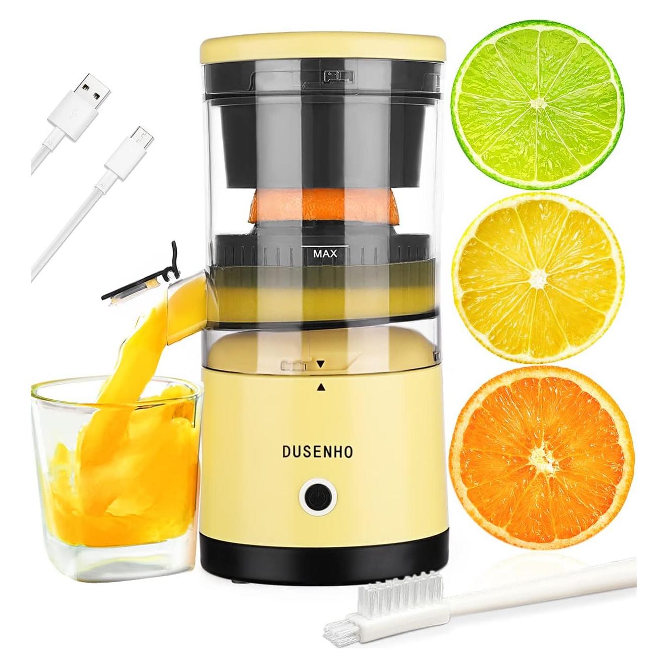 Exprimidor Eléctrico Portátil DUSENHO JUICER007 Amarillo