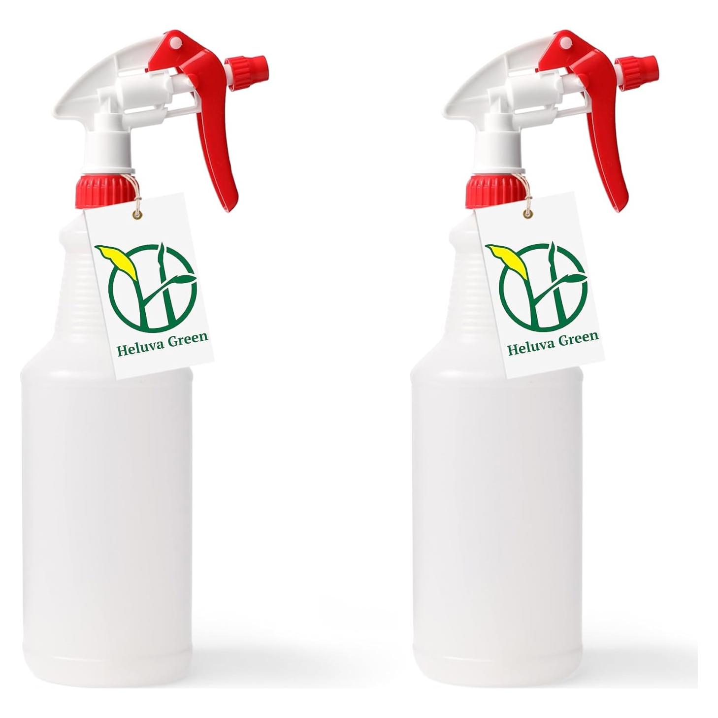 Botellas de Spray de Plástico 32oz Heluva Green - Paquete de 2