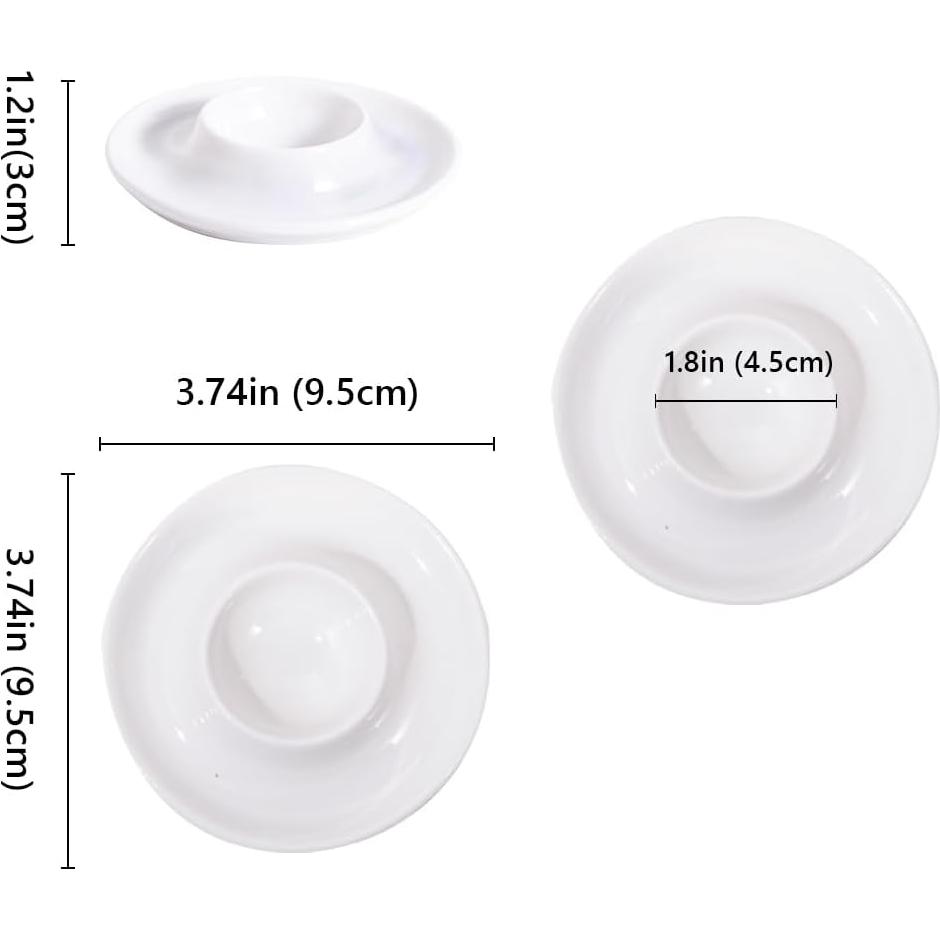 Set de 4 Tazas de Huevo de Cerámica Gimleeton - Blancas Apilables