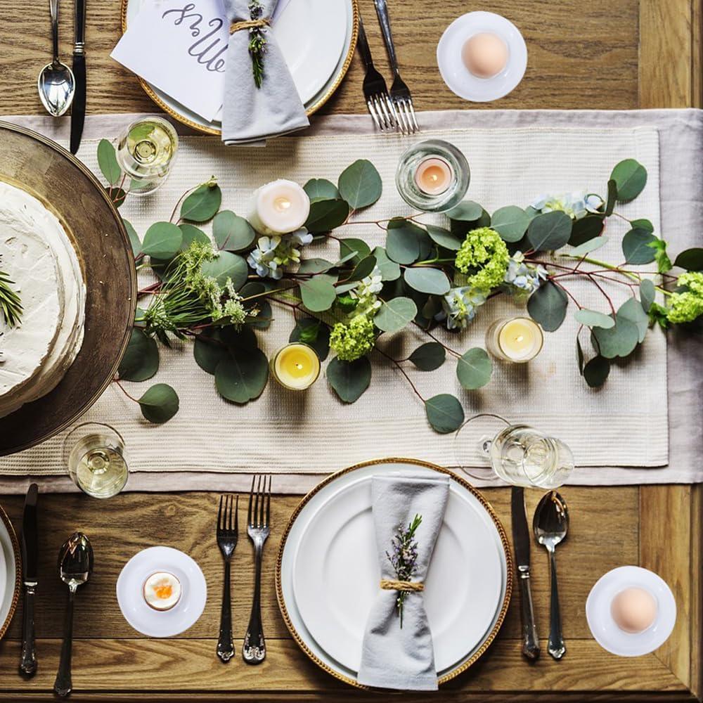 Set de 4 Tazas de Huevo de Cerámica Gimleeton - Blancas Apilables