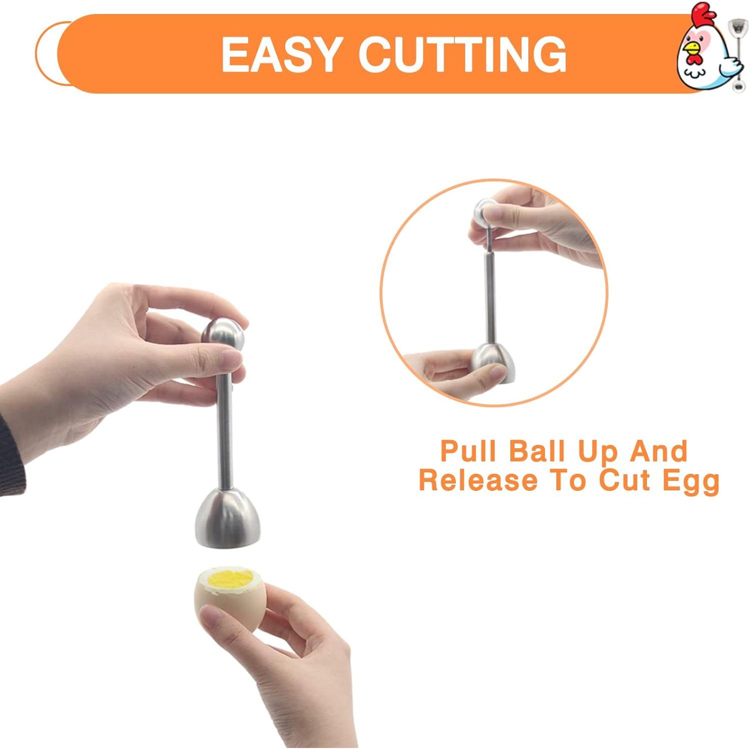 Set de 4 Tazas para Huevos Kitchenexus con Cortador de Acero