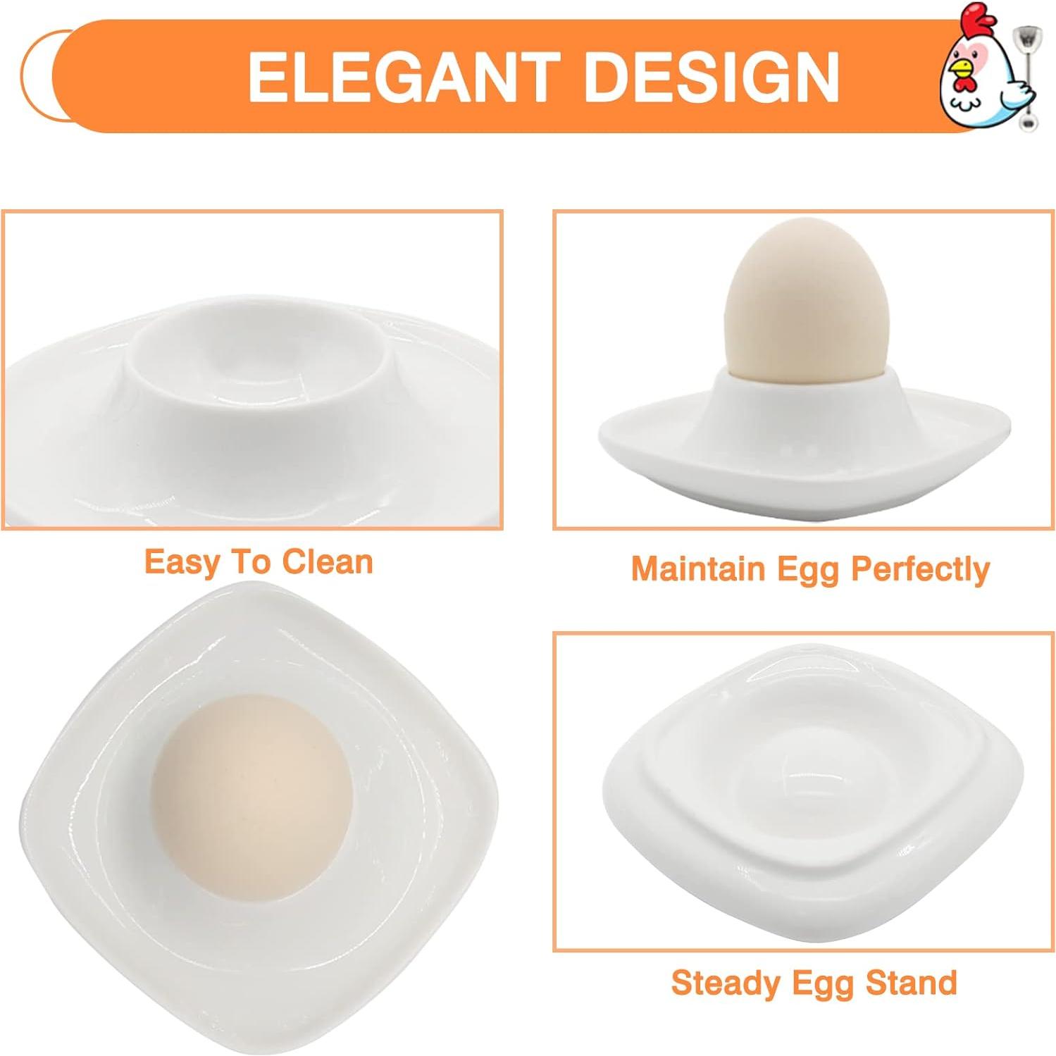 Set de 4 Tazas para Huevos Kitchenexus con Cortador de Acero