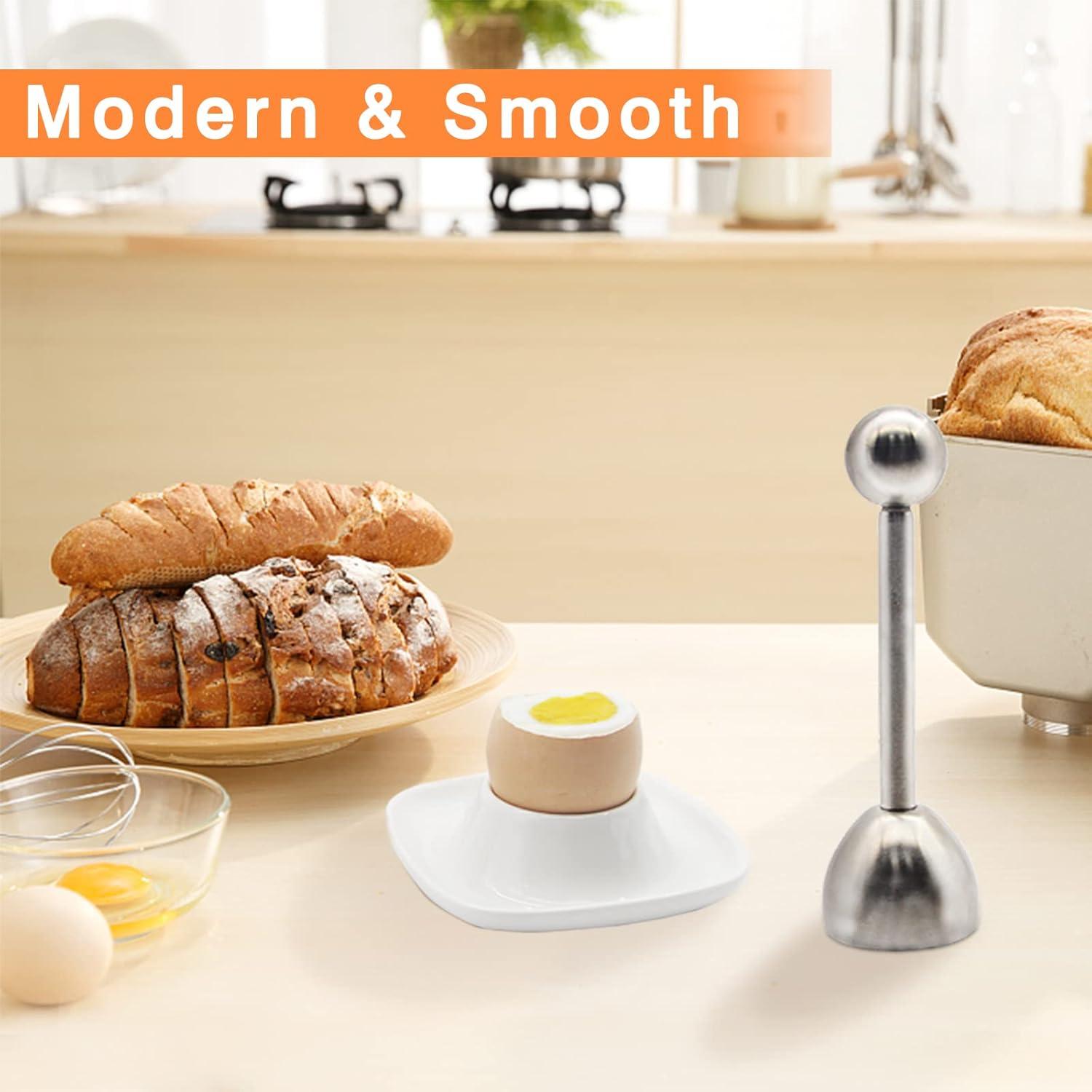 Set de 4 Tazas para Huevos Kitchenexus con Cortador de Acero