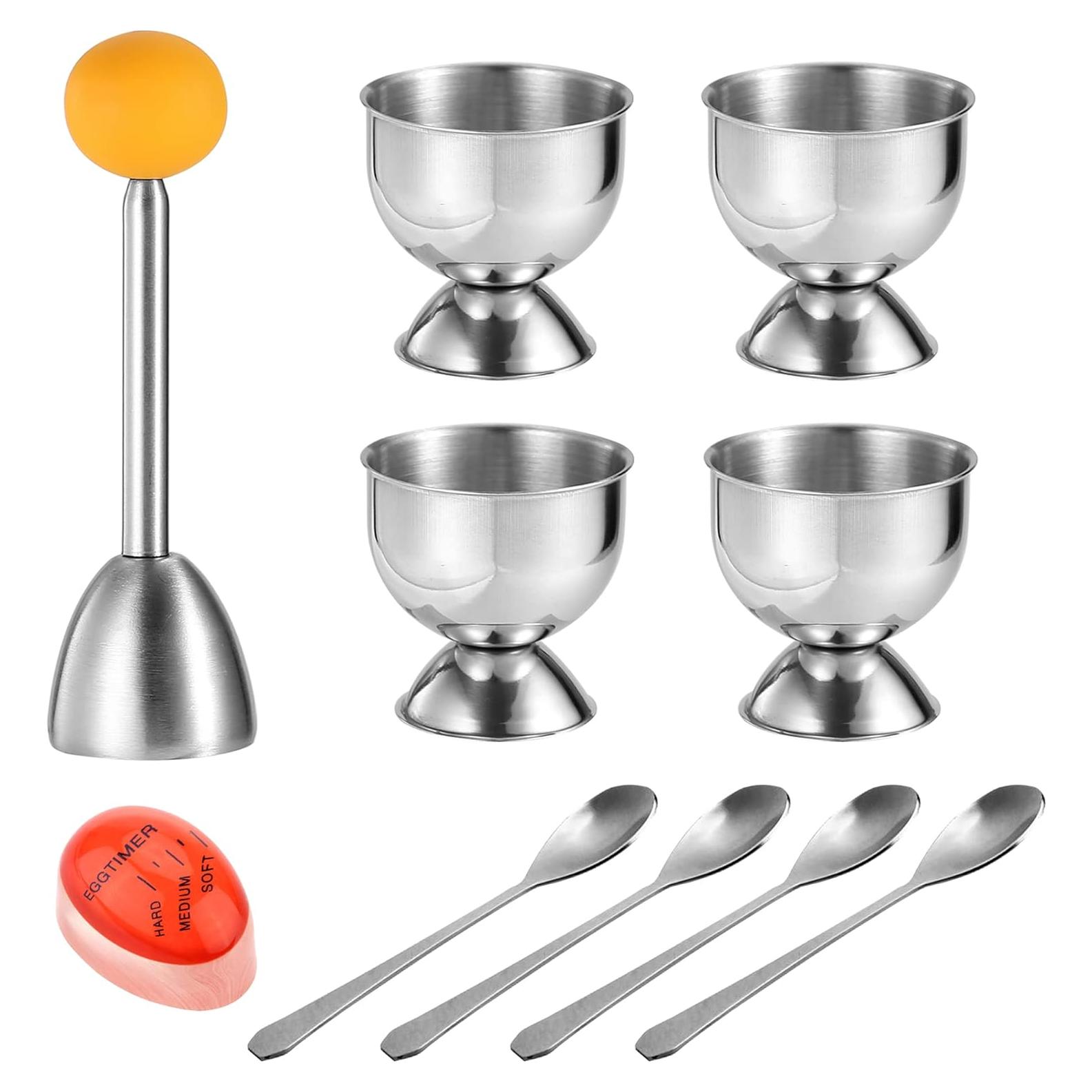 Juego de Tazas para Huevos MOLFUJ con Cucharas y Cortador