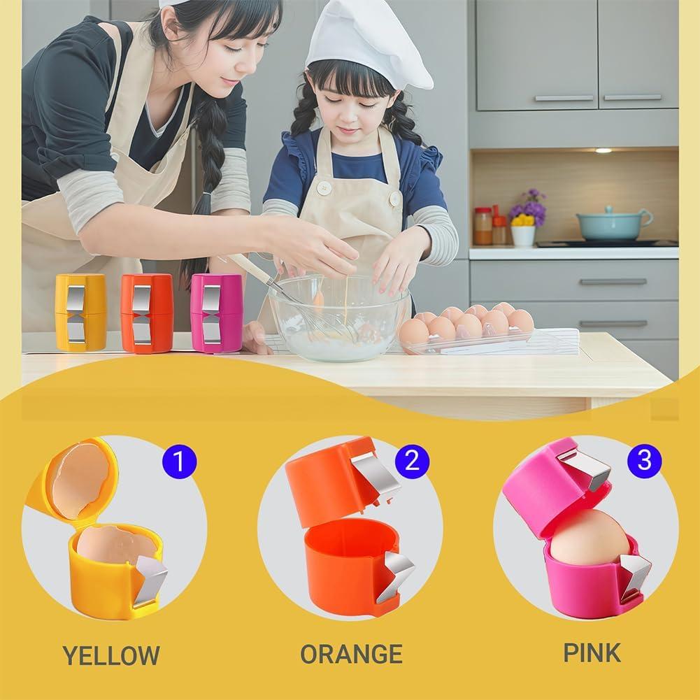 Abridor de Cáscara de Huevo HKFALDRR - 3 Piezas, Portátil y Ligero