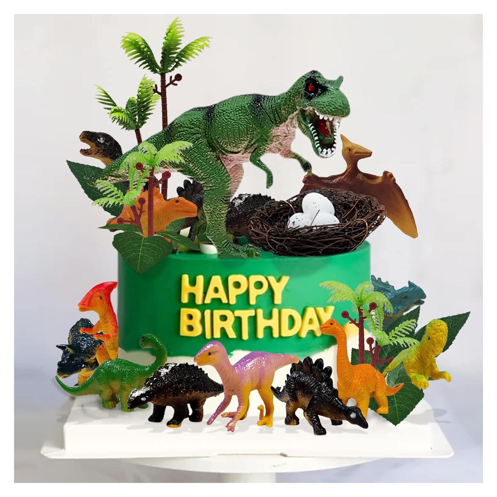 Adornos de Pastel de Dinosaurio GLAHORSE 26 Piezas PVC