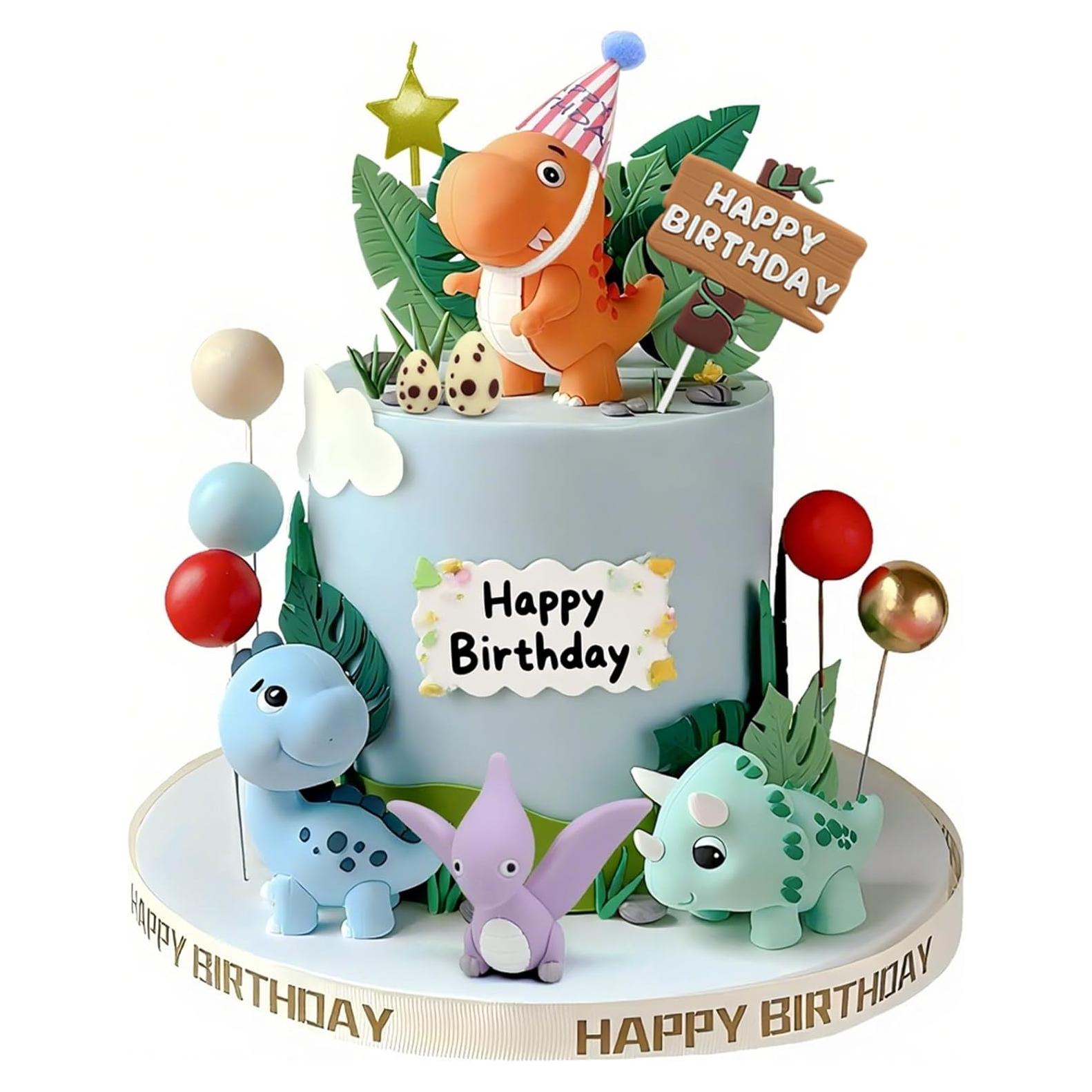 Juego de 20 Adornos para Pastel de Dinosaurio DUOROUBAO