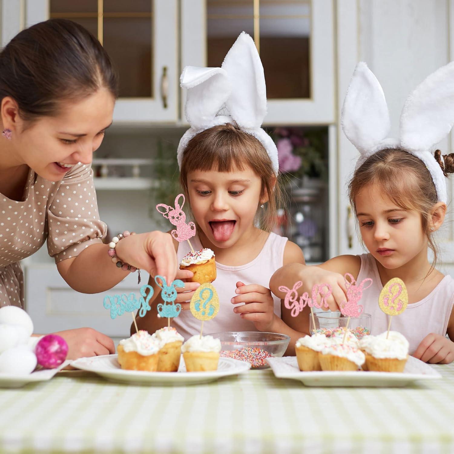 24 Toppers de Cupcake Revelación de Género Ephlyn - Pascua