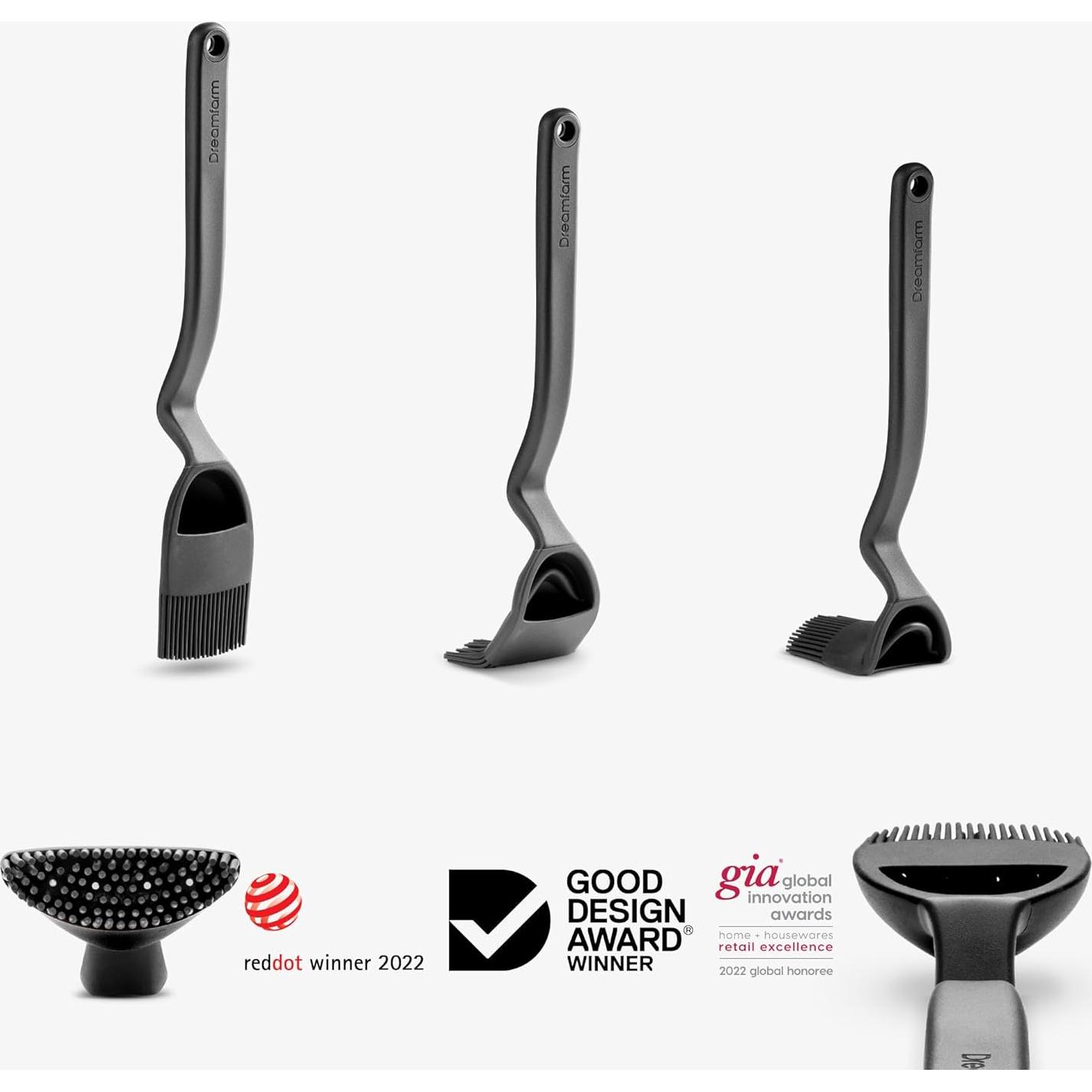 Cepillo de Silicona Dreamfarm Brizzle 3 en 1 con Reservorio - Negro