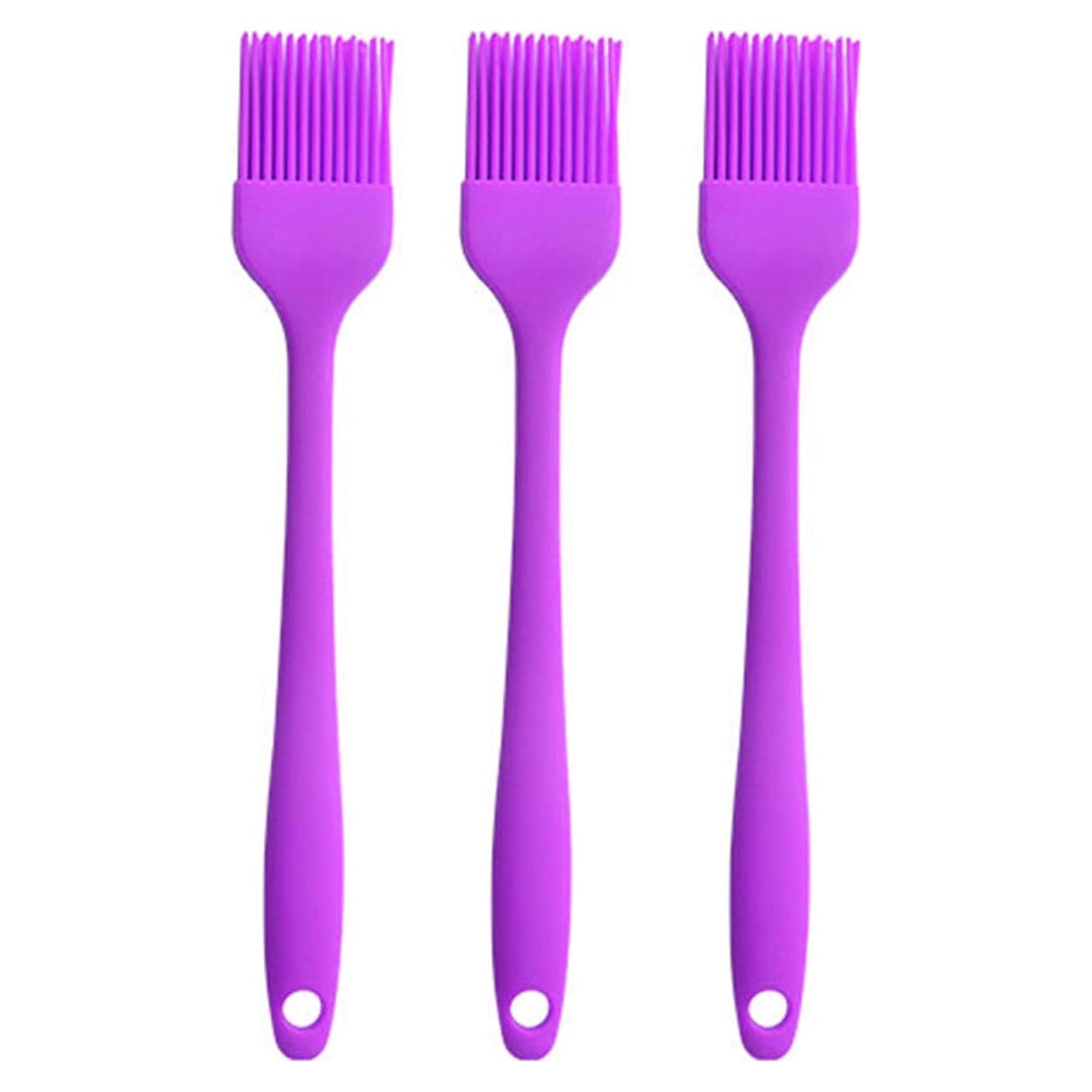 Set de Brochas de Silicona JYYHSF para BBQ y Cocina 3 PCS Morado