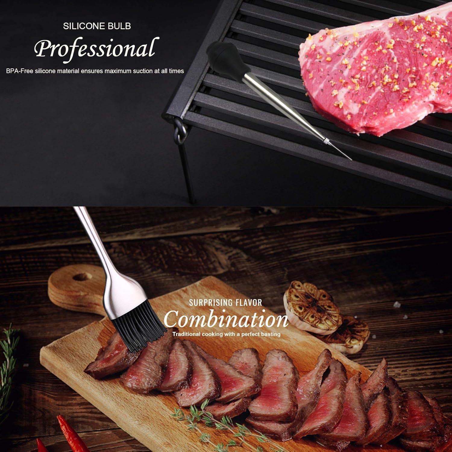 Set de Baster de Pavo KAYCROWN Acero Inoxidable con Brocha