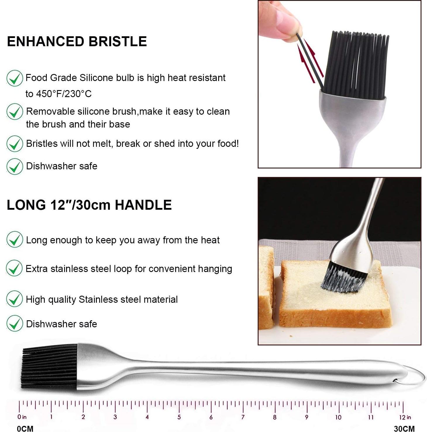 Set de Baster de Pavo KAYCROWN Acero Inoxidable con Brocha