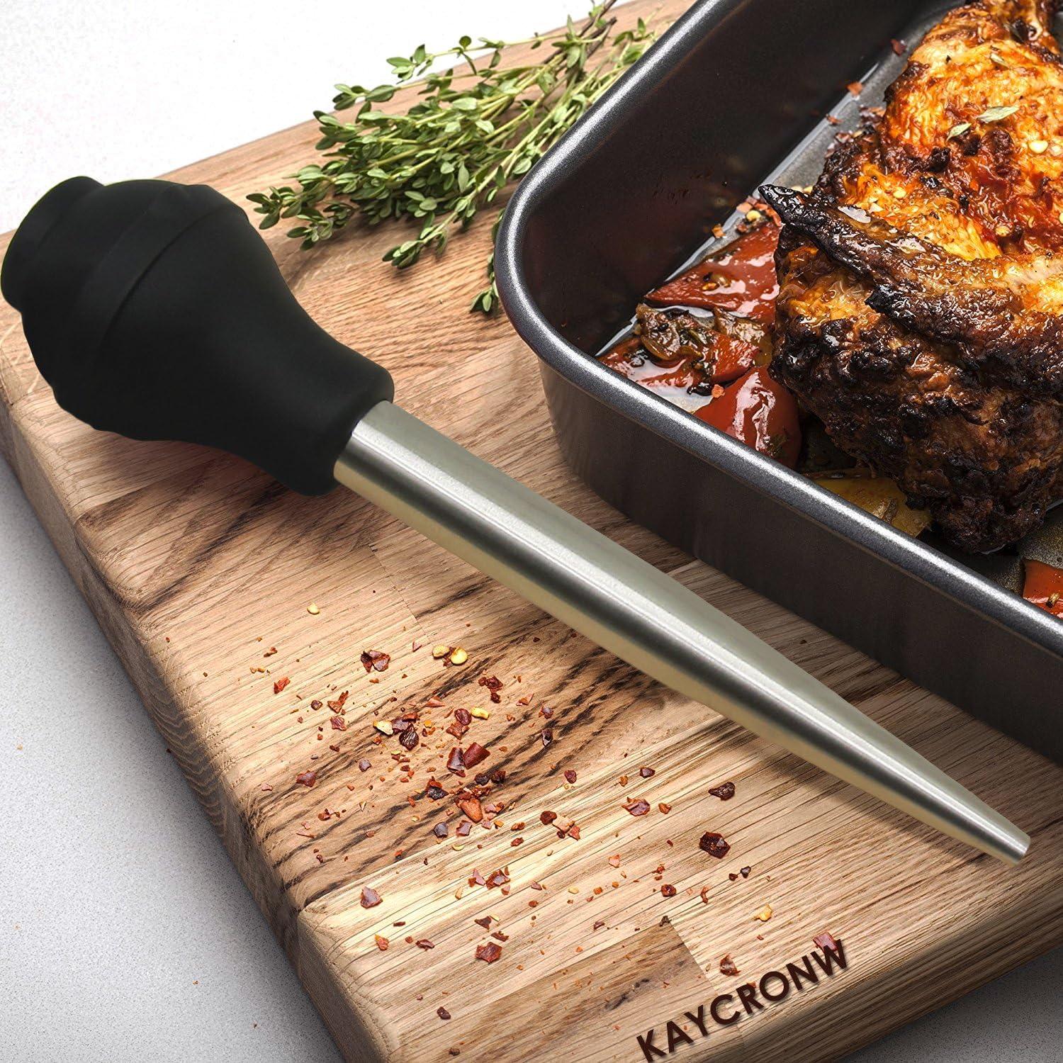 Baster de Pavo KAYCROWN Acero Inoxidable con Agujas y Cepillo