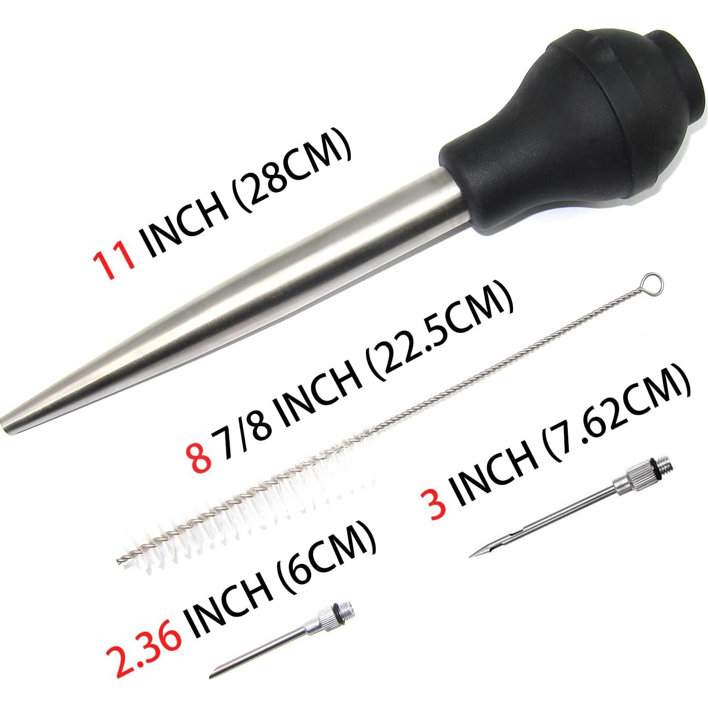 Baster de Pavo KAYCROWN Acero Inoxidable con Agujas y Cepillo