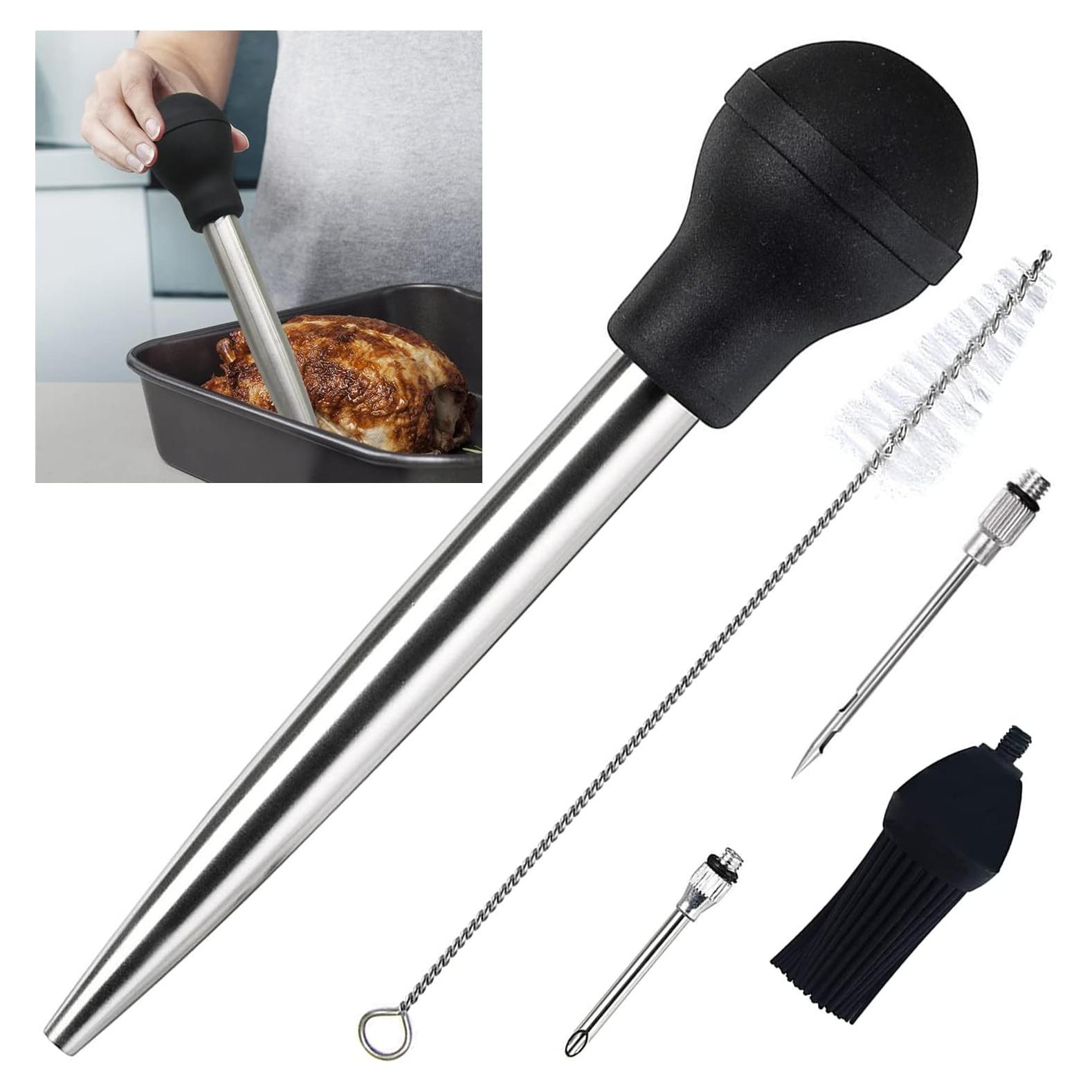 Baster de Pavo Acero Inoxidable Mejores Utensilios con Agujas