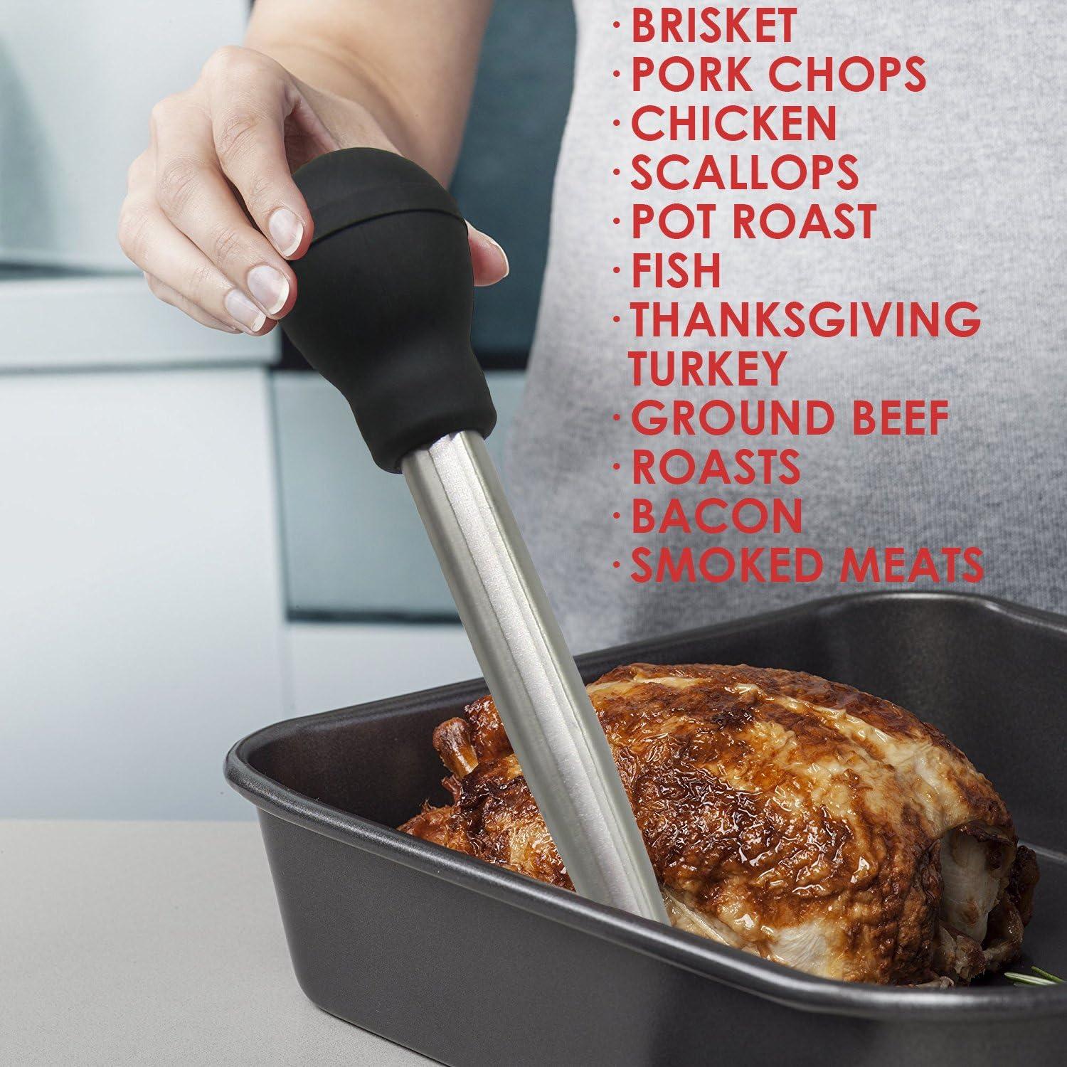 Baster de Pavo Acero Inoxidable Mejores Utensilios con Agujas