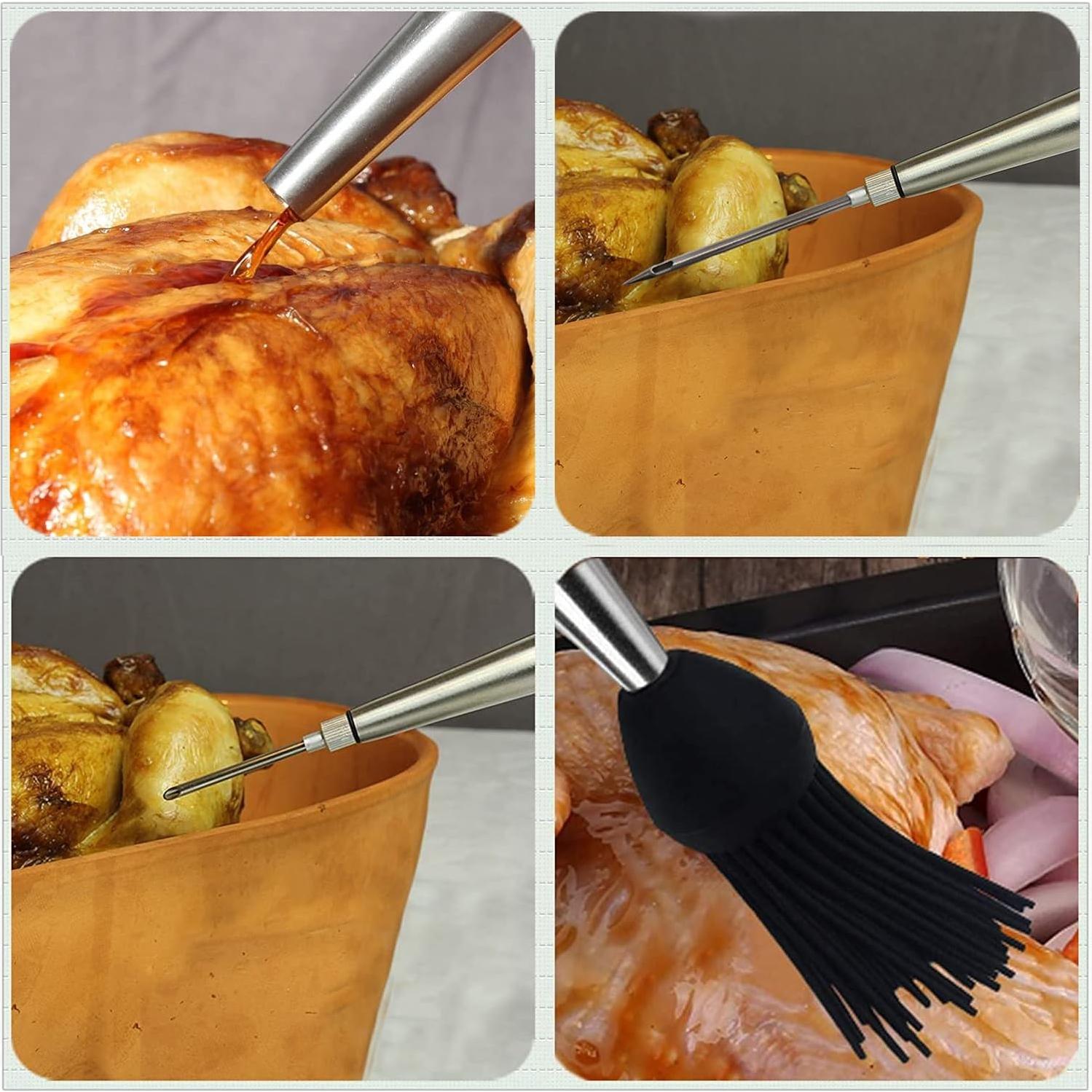 Baster de Pavo Acero Inoxidable Mejores Utensilios con Agujas