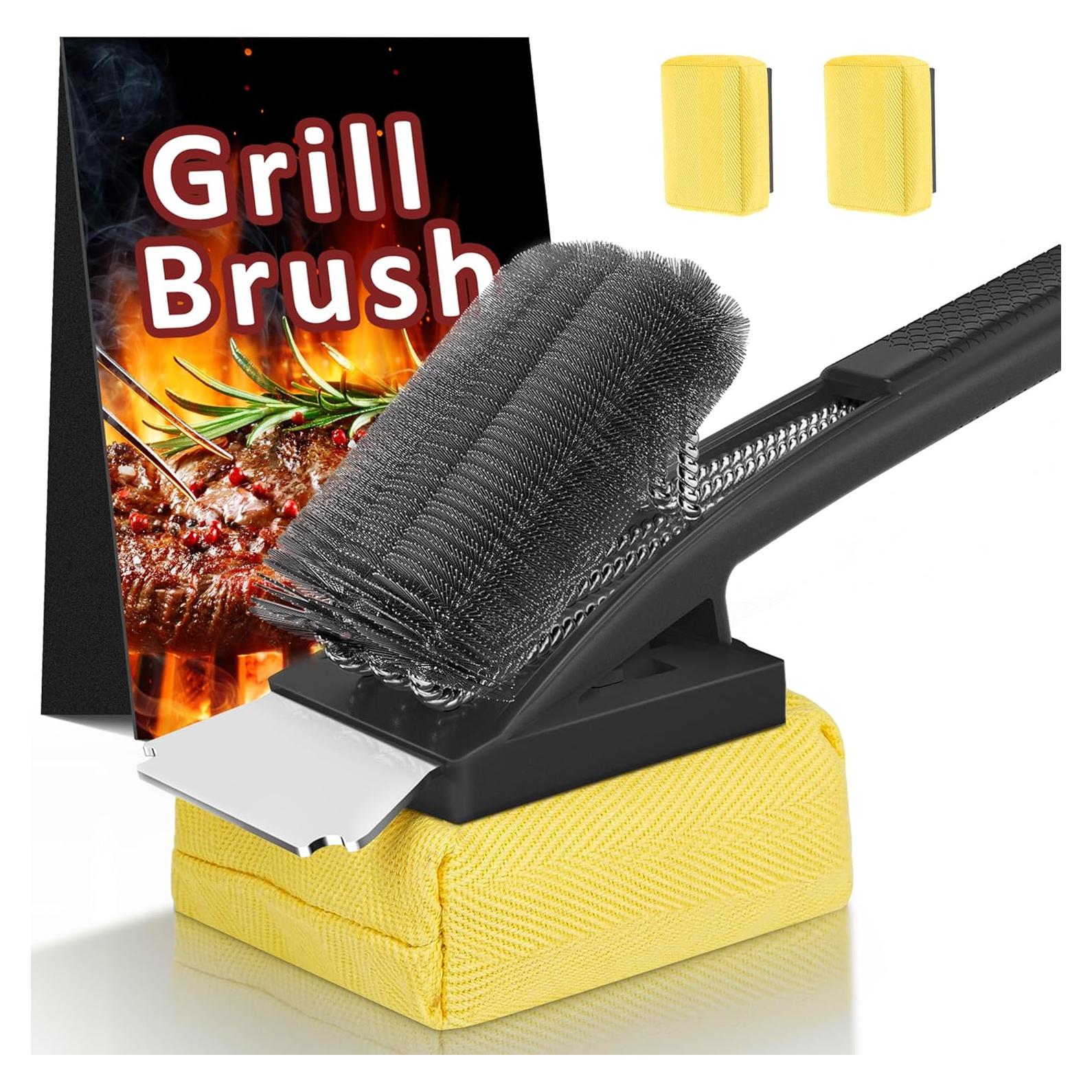 Cepillo de Parrilla PePeng 3 en 1 con Raspador - Negro