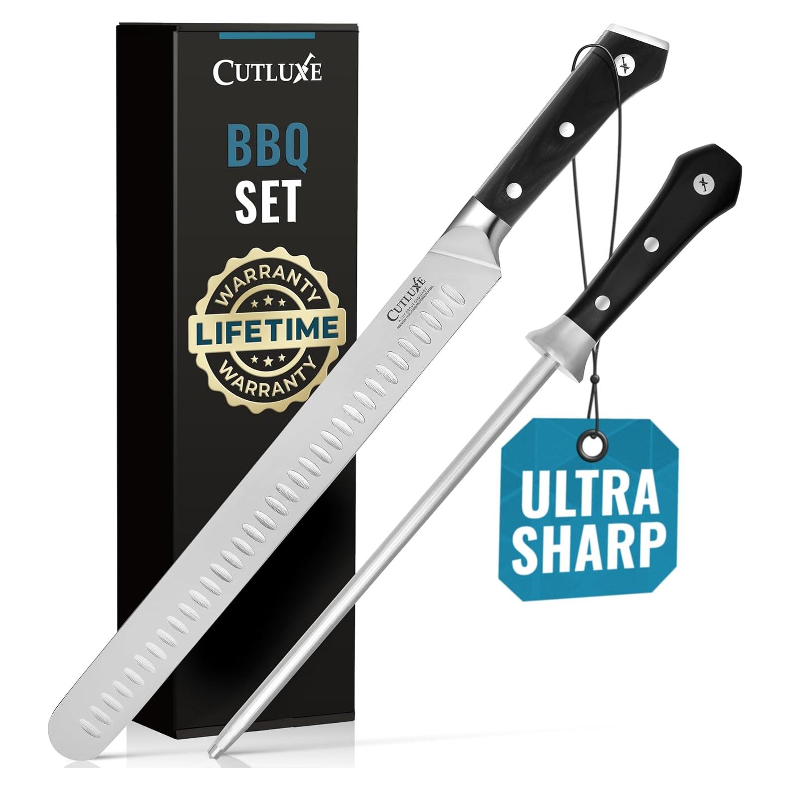 Juego de Cuchillos para BBQ Cutluxe - Cuchillo de 30.5 cm y Varilla de 25.4 cm