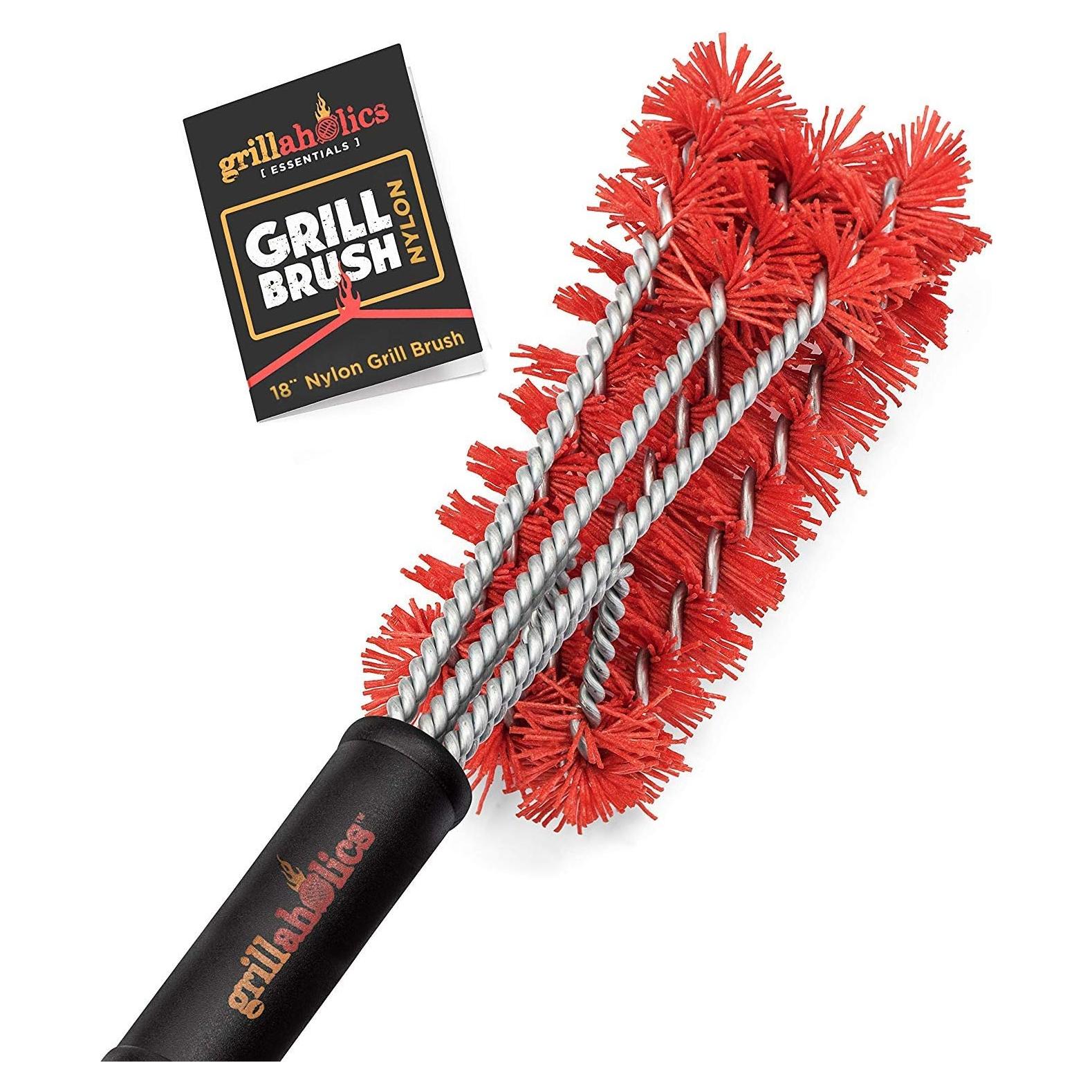 Cepillo de Nylon para Parrilla Grillaholics - Seguro para Porcelana