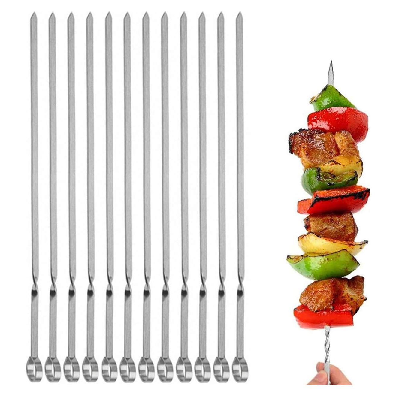 Set de 12 Pinchos de Acero Inoxidable JOMVERL 35.56 cm BBQ