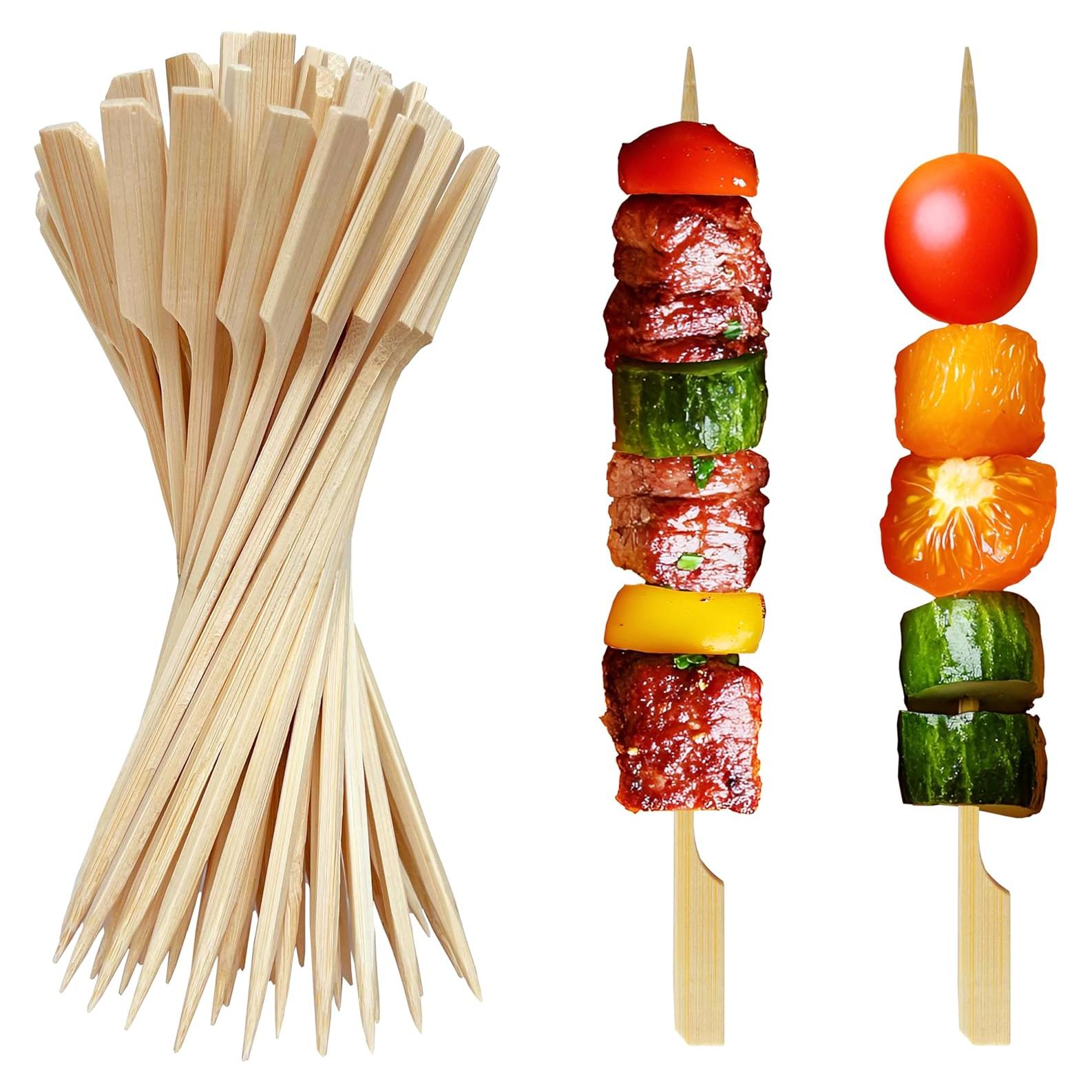 Pinchos de Bambú 20 cm 200 PCS XMZY para BBQ y Frutas