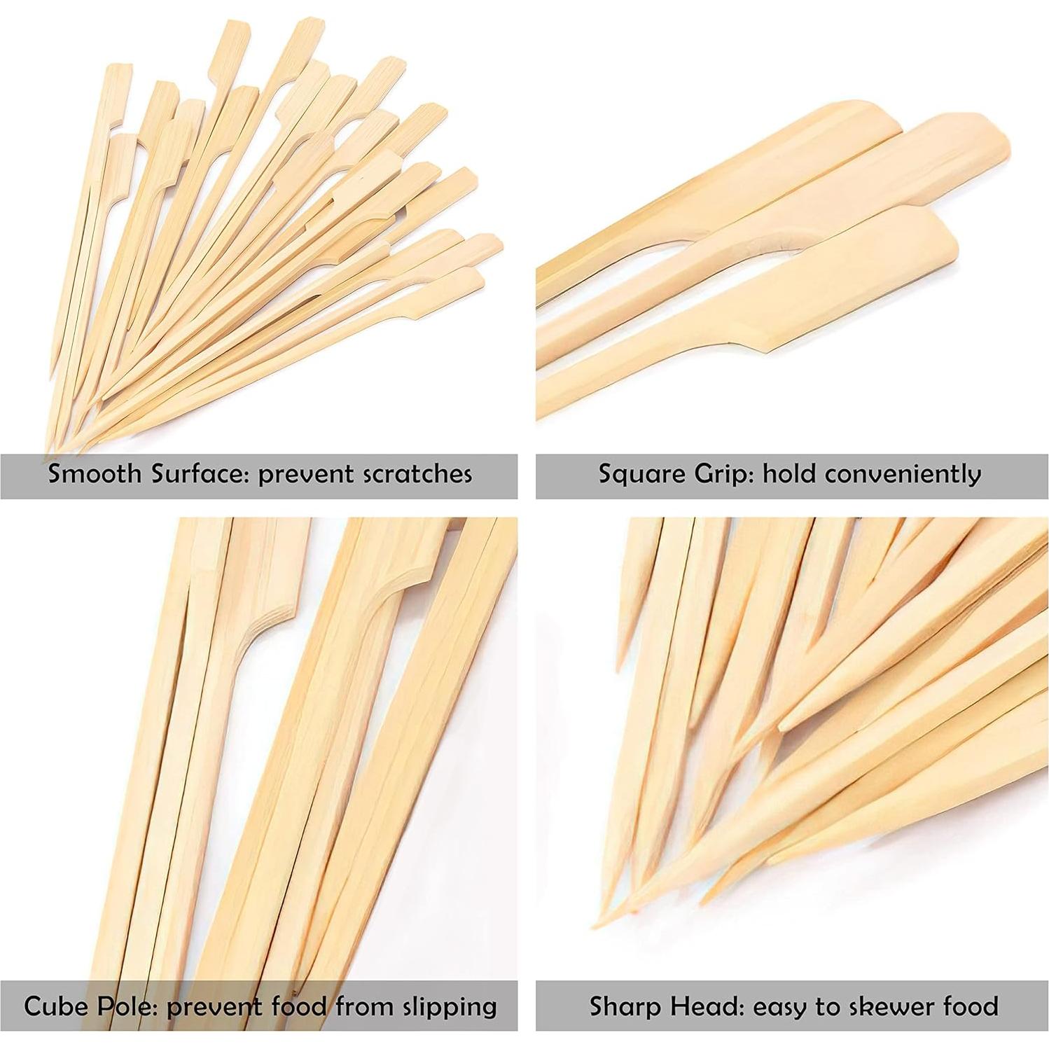 Pinchos de Bambú 100PCS 12cm MOLFUJ Palillos Aperitivo
