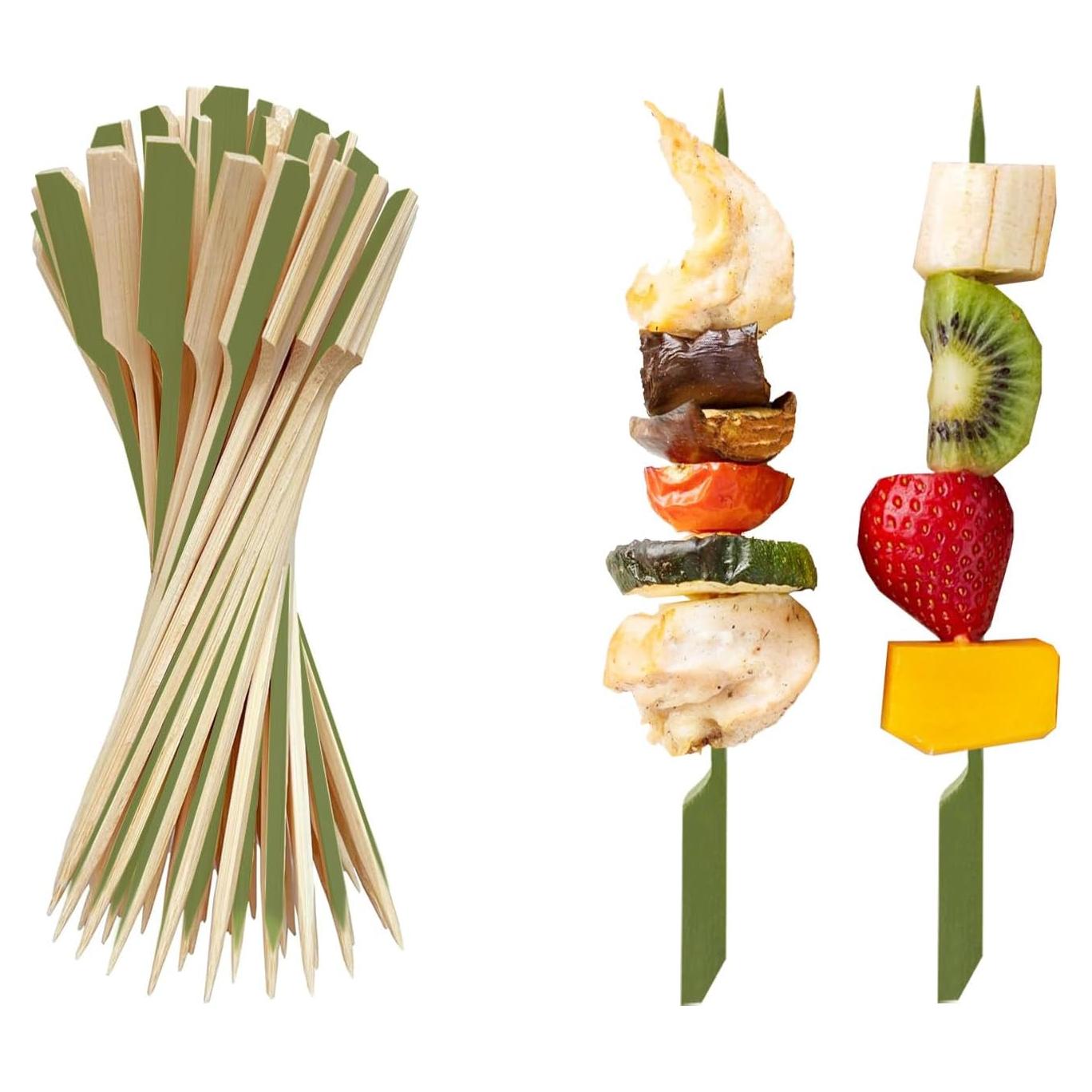 Brochetas de Bambú CrazyTerra 20.32 cm 60 Piezas Naturales